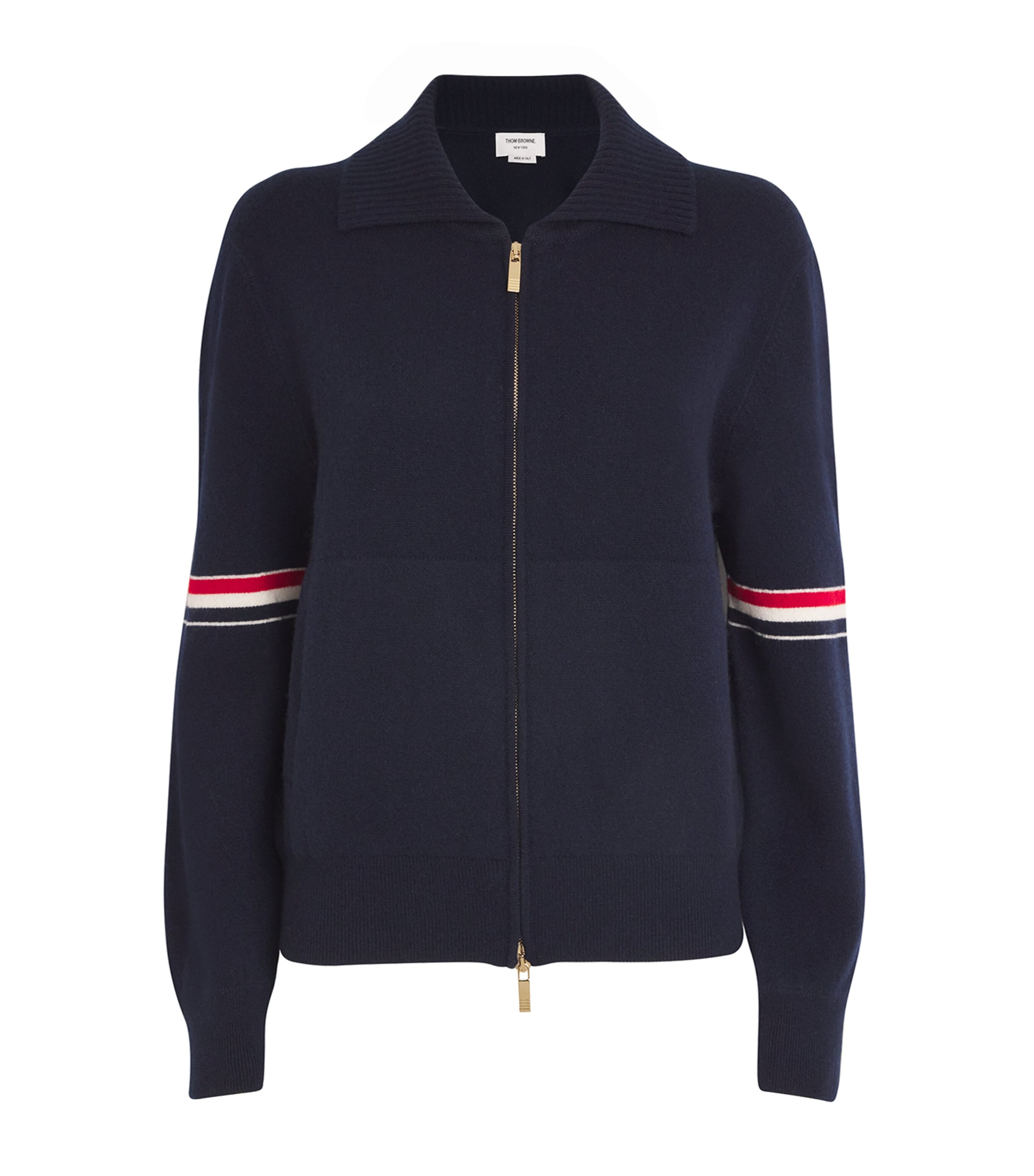 Thom Browne Cashmere Zip-up Cardigan In Navy