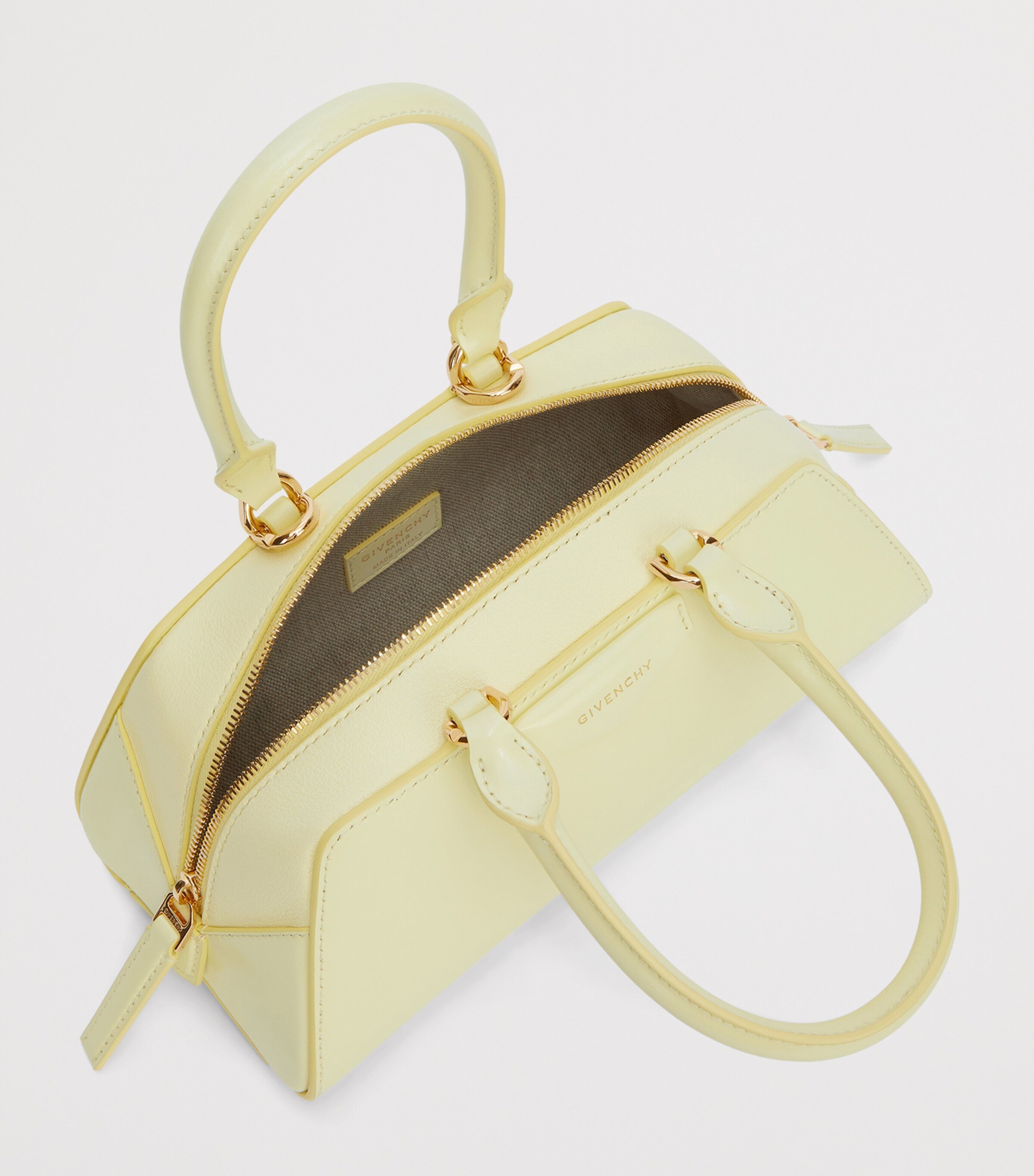 Mini Leather Antigona Cube East-West Top-Handle Bag BUTTER Image 5