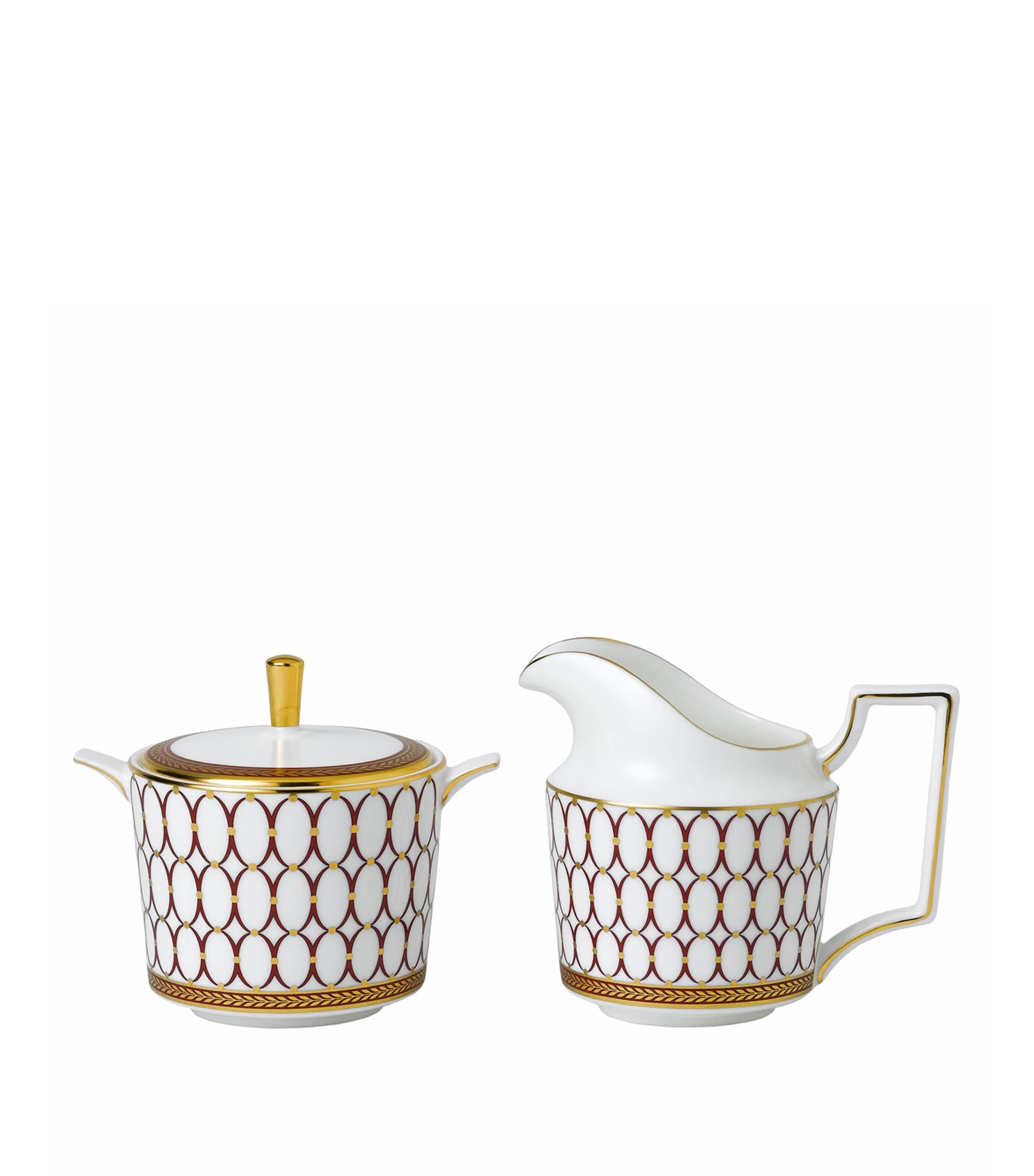 Wedgwood Renaissance Red Sugar And Cream Jug Set Of Two In Red