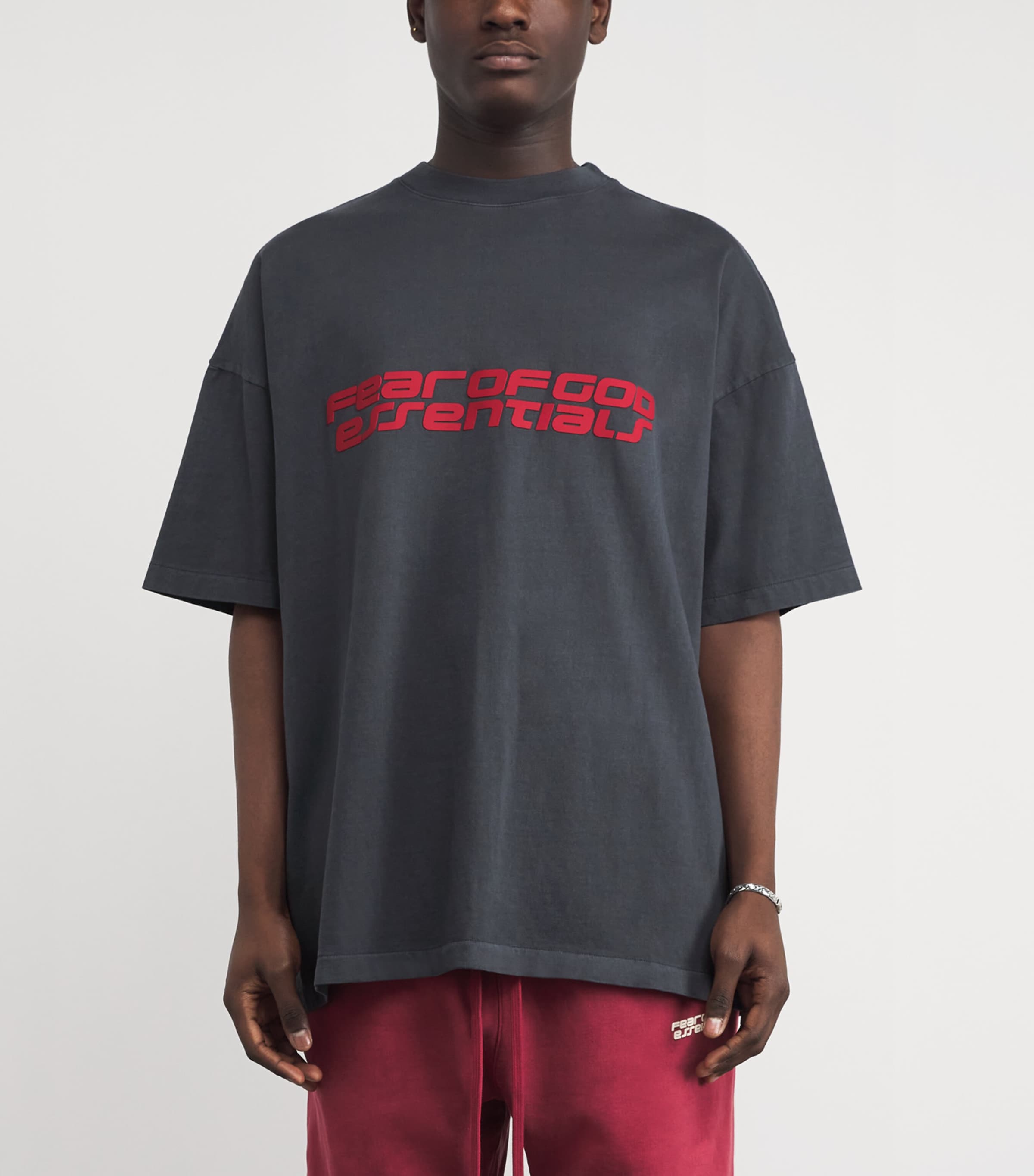 Cotton Oversized Logo T-Shirt IRON GREY Image 3