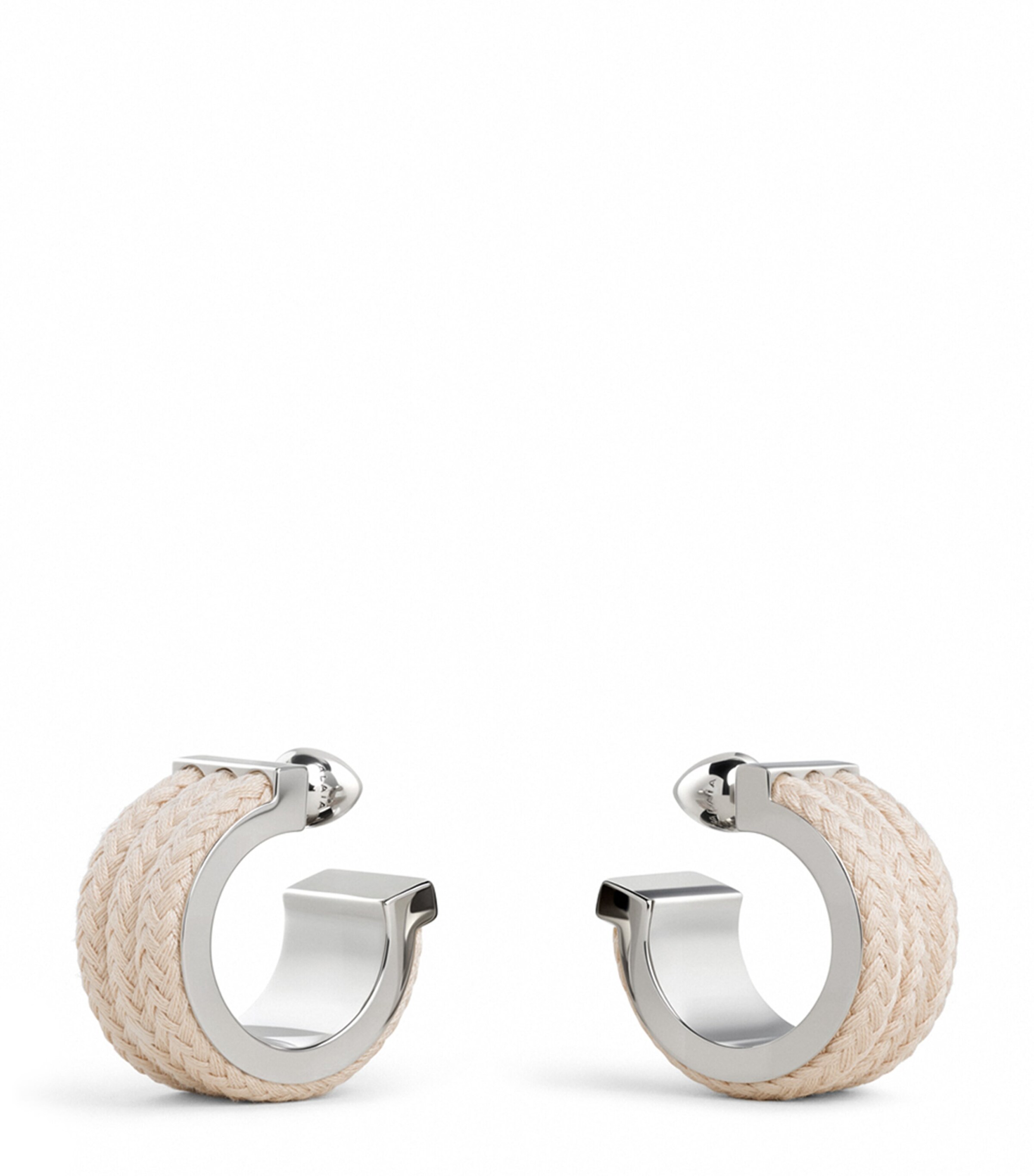 Alaïa Corded Hoop Earrings Naturel Image 2