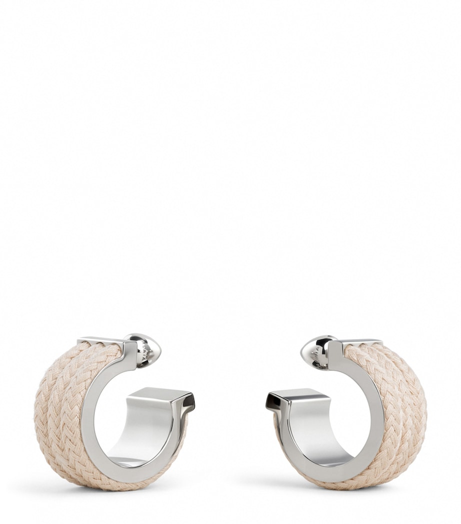 Alaïa Corded Hoop Earrings Naturel Image 2