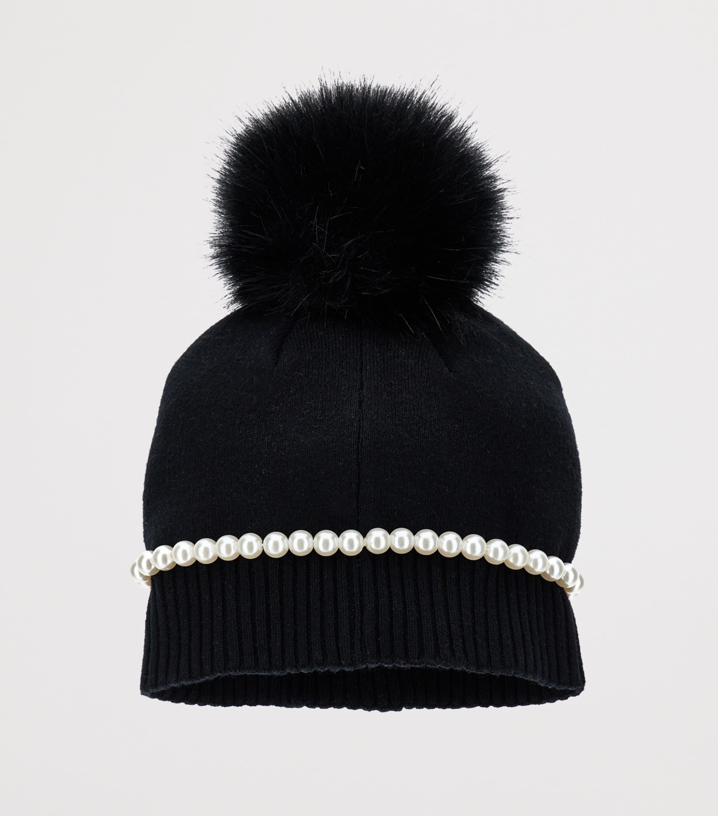 Wool-Cotton Embellished Beanie NERO Image 2