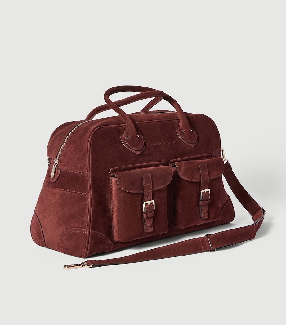 Brunello Cucinelli Suede Travel Holdall Bag Image 2
