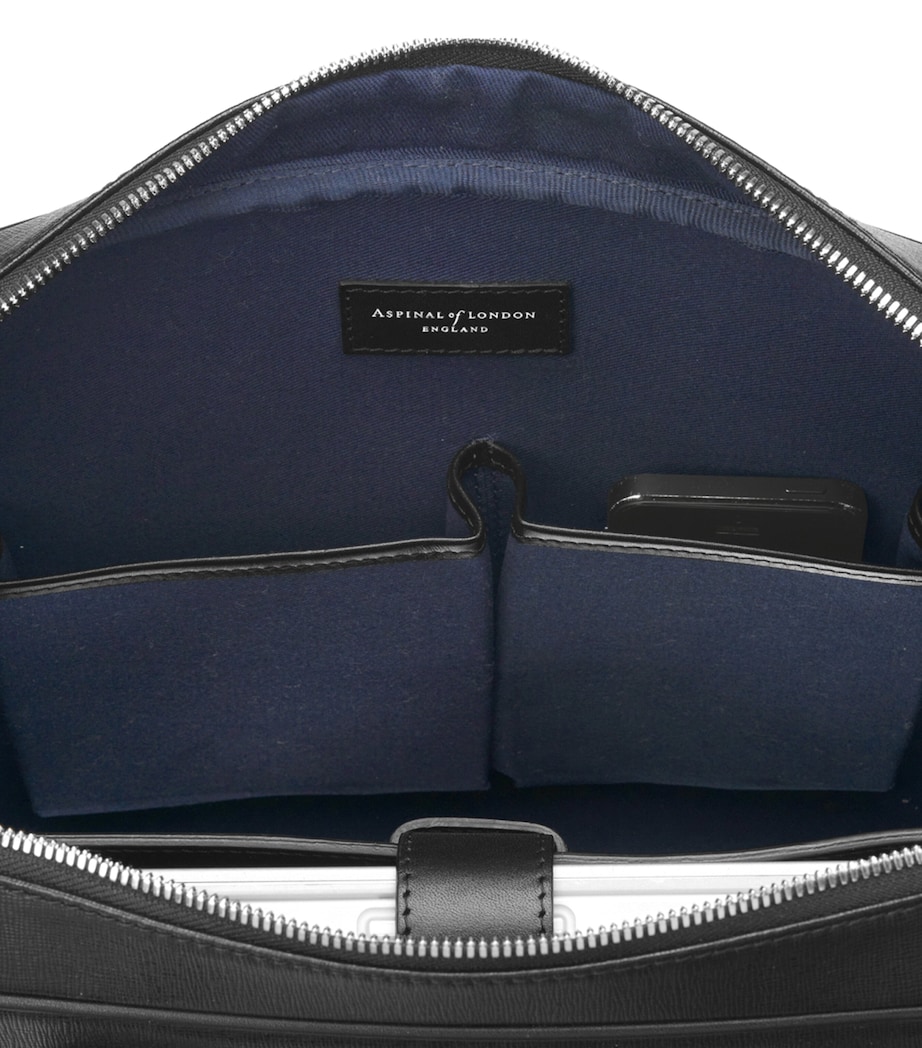 Leather Mount Street Briefcase Bag BLACK Image 3