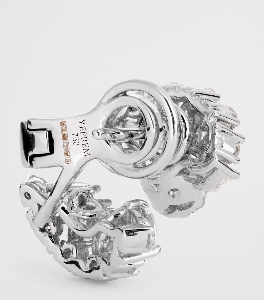 White Gold and Diamond Y-Couture Stud Earrings WHITE GOLD Image 4