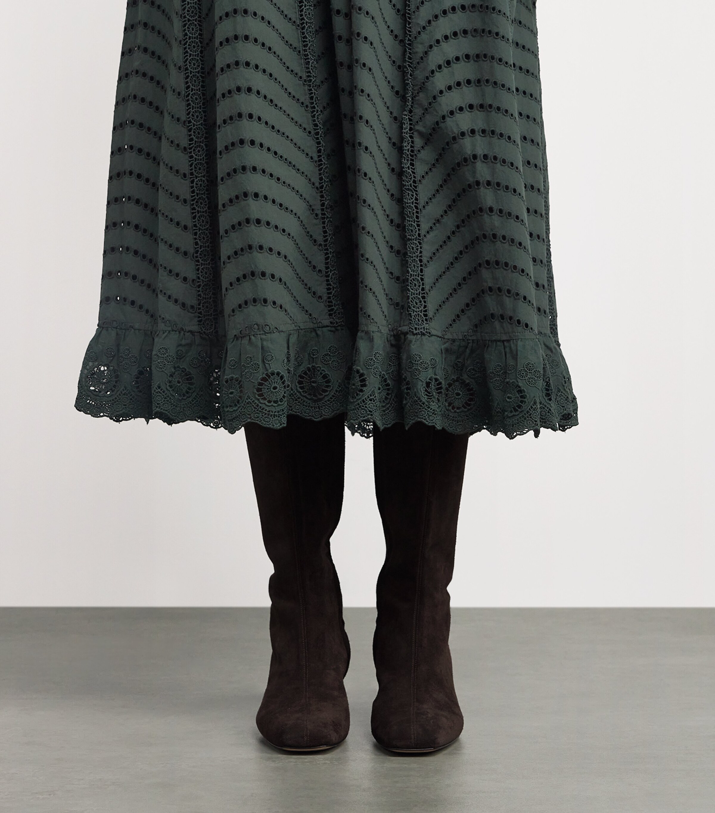 Cotton Embroidered Olga Midi Dress CYPRESS Image 6