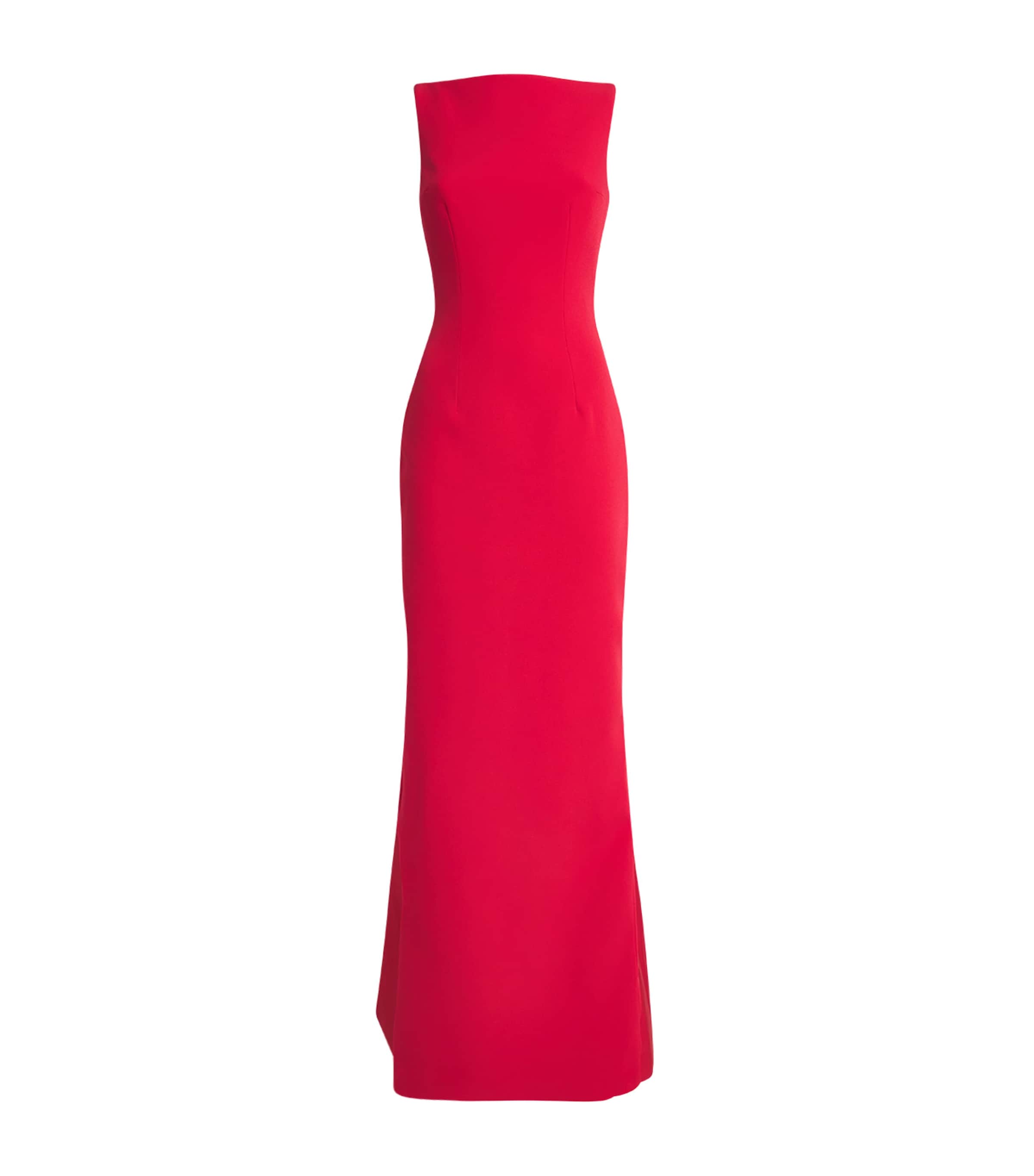 Crepe Sloane Gown LACQR RED ON CRIMSON Image 1