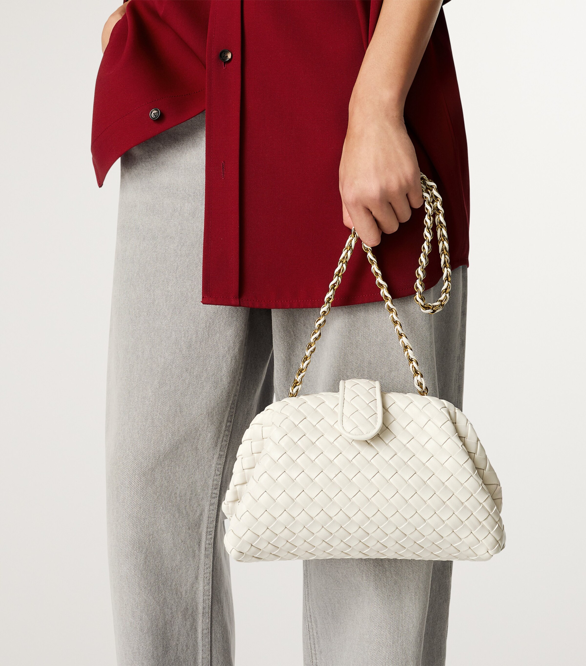 Bottega Veneta Small Leather Lauren 1980 Clutch Bag | Harrods US