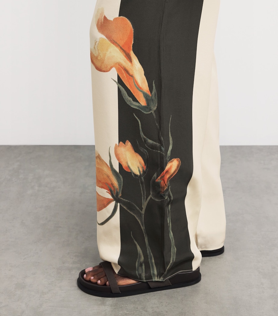 Silk Printed Constance Trousers IRIS FLORAL Image 6
