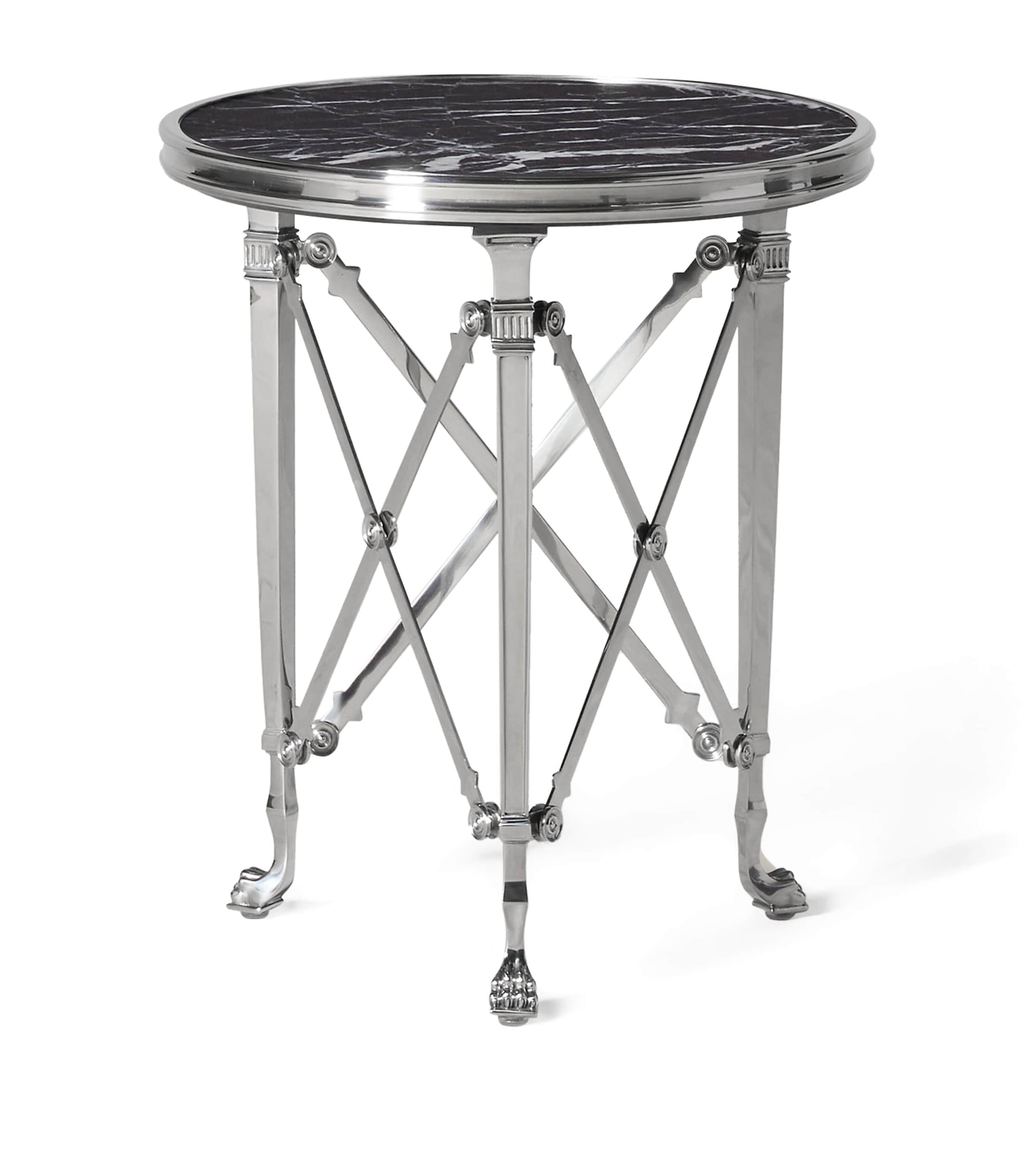 Polo Ralph Lauren Limestone And Stainless Steel Cannes Gueridon Table In Metallic