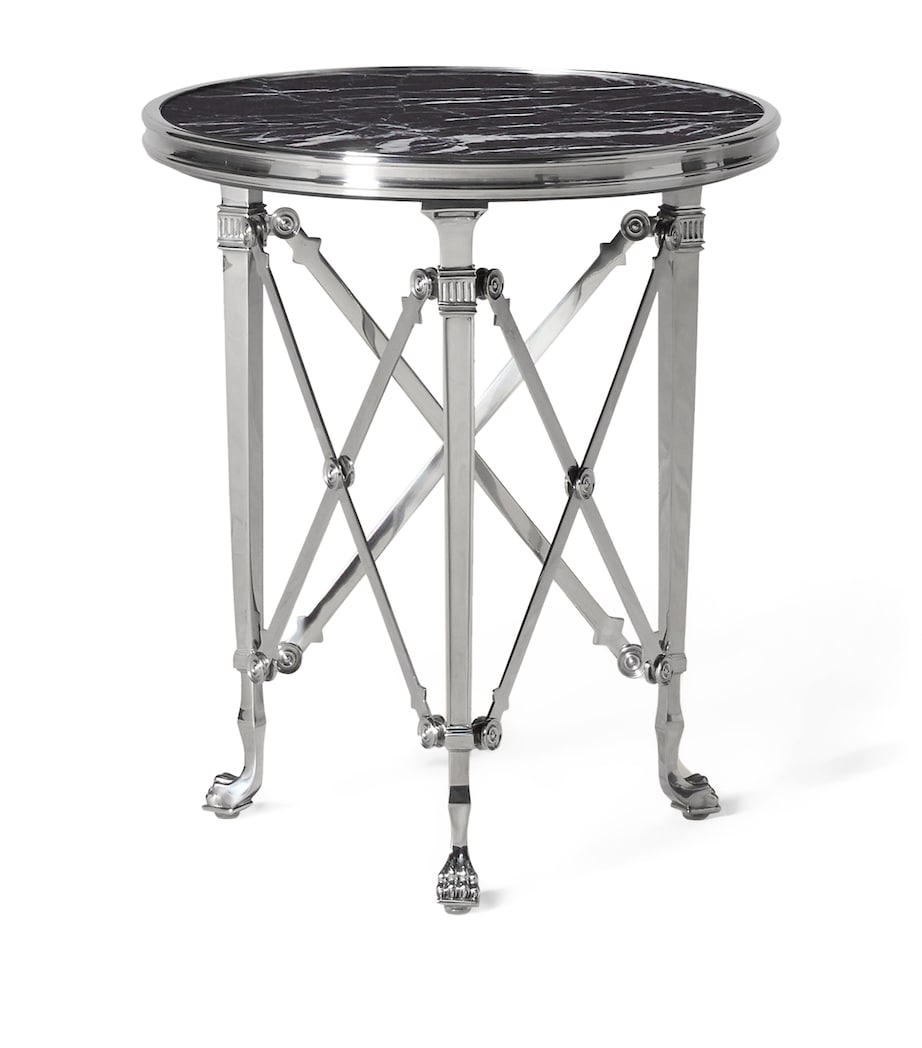 Limestone and Stainless Steel Cannes Gueridon Table STAINLESS STEEL Image 1