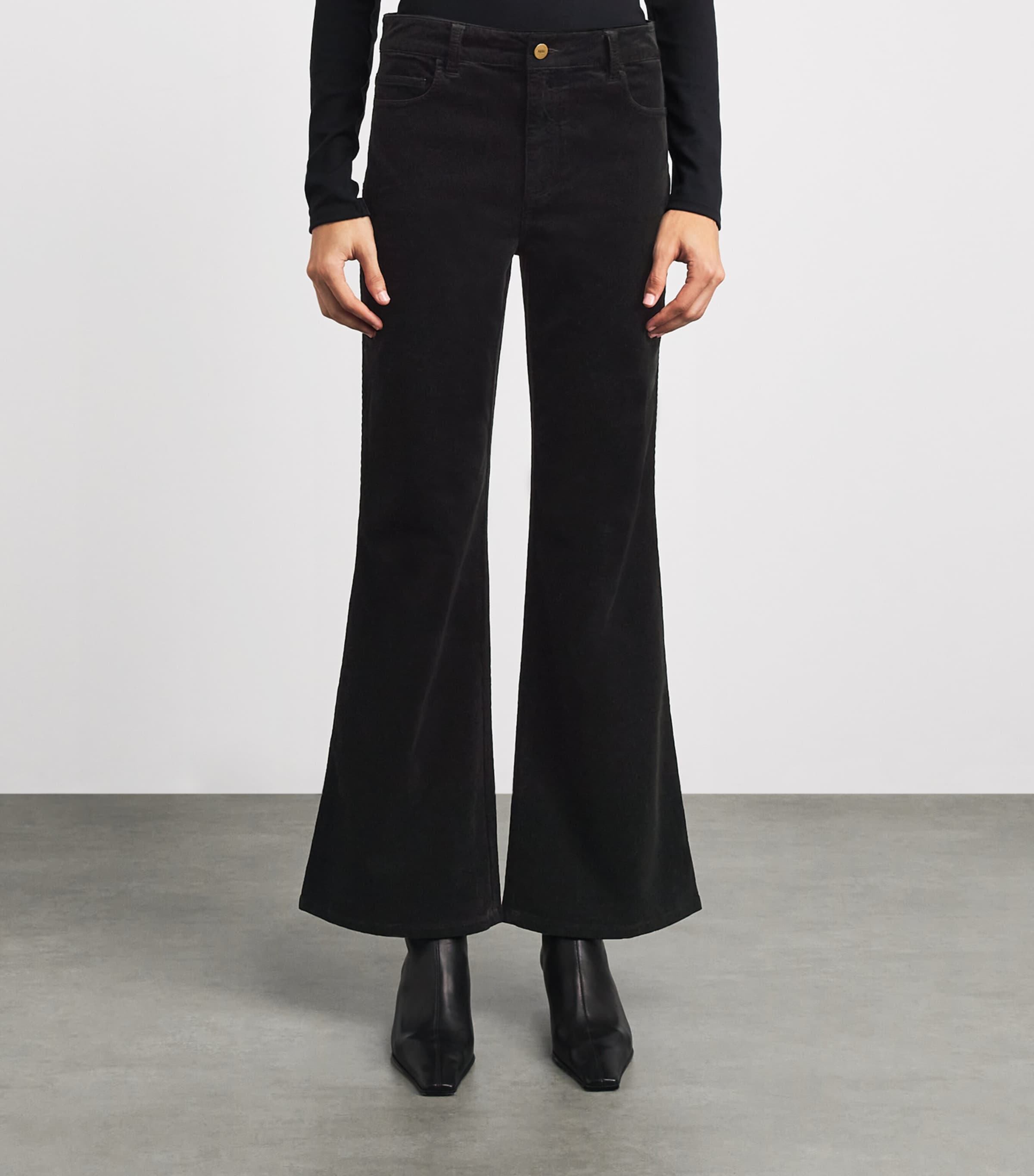 PAIGE Velvet Sofia Flared Jeans Black Image 4