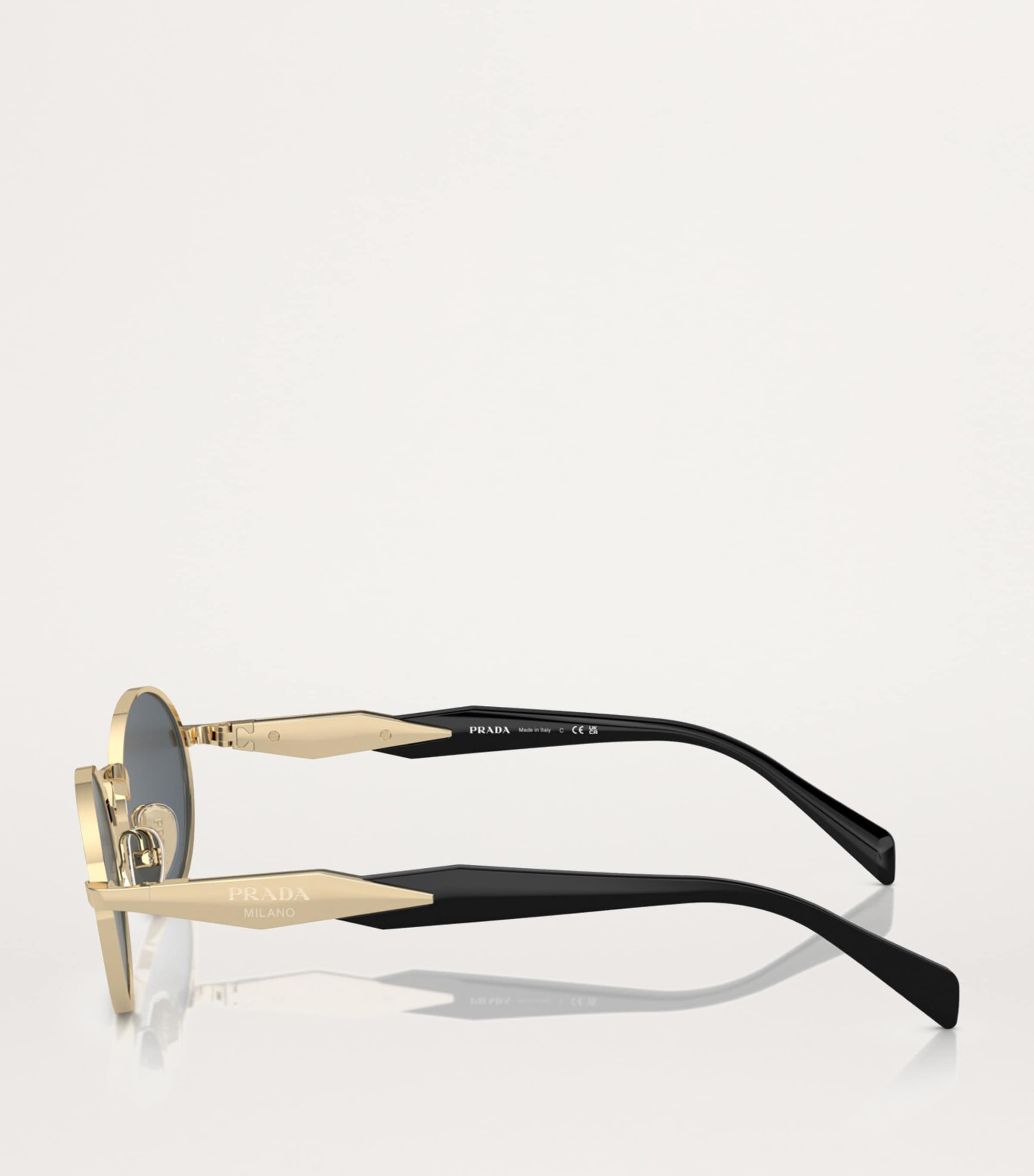New■PRADA■PR65ZS メタルオーバル サングラス【関税込】 Prada PR 65ZS L (55 - 20) with Grey lenses and Gold frame
