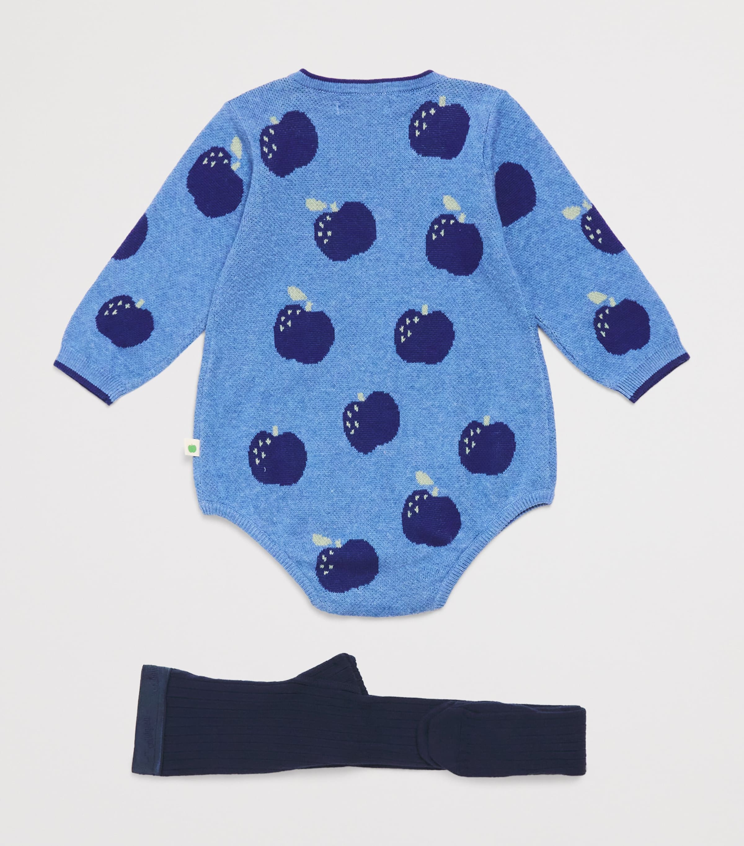the bonnie mob x Collegien Bodysuit and Tights Set (0-24 Months) Dusty Blue Image 3