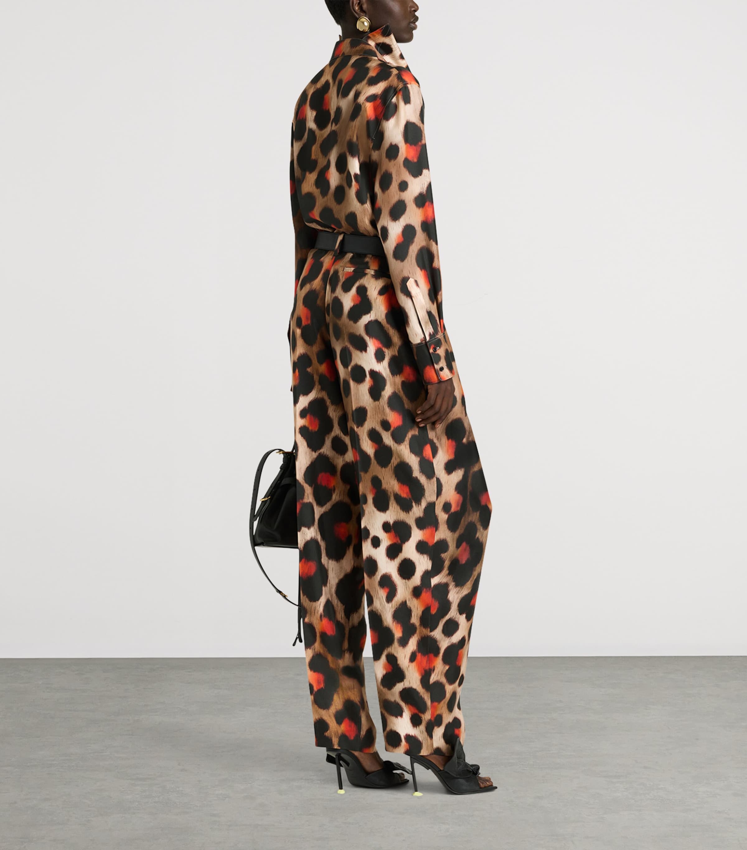 Givenchy Womens Silk Leopard Deconstructed Blouse Image 4