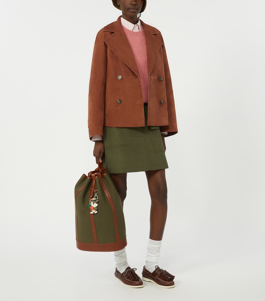 Suede Double-Breasted Jacket TERRA COTTA Image 4