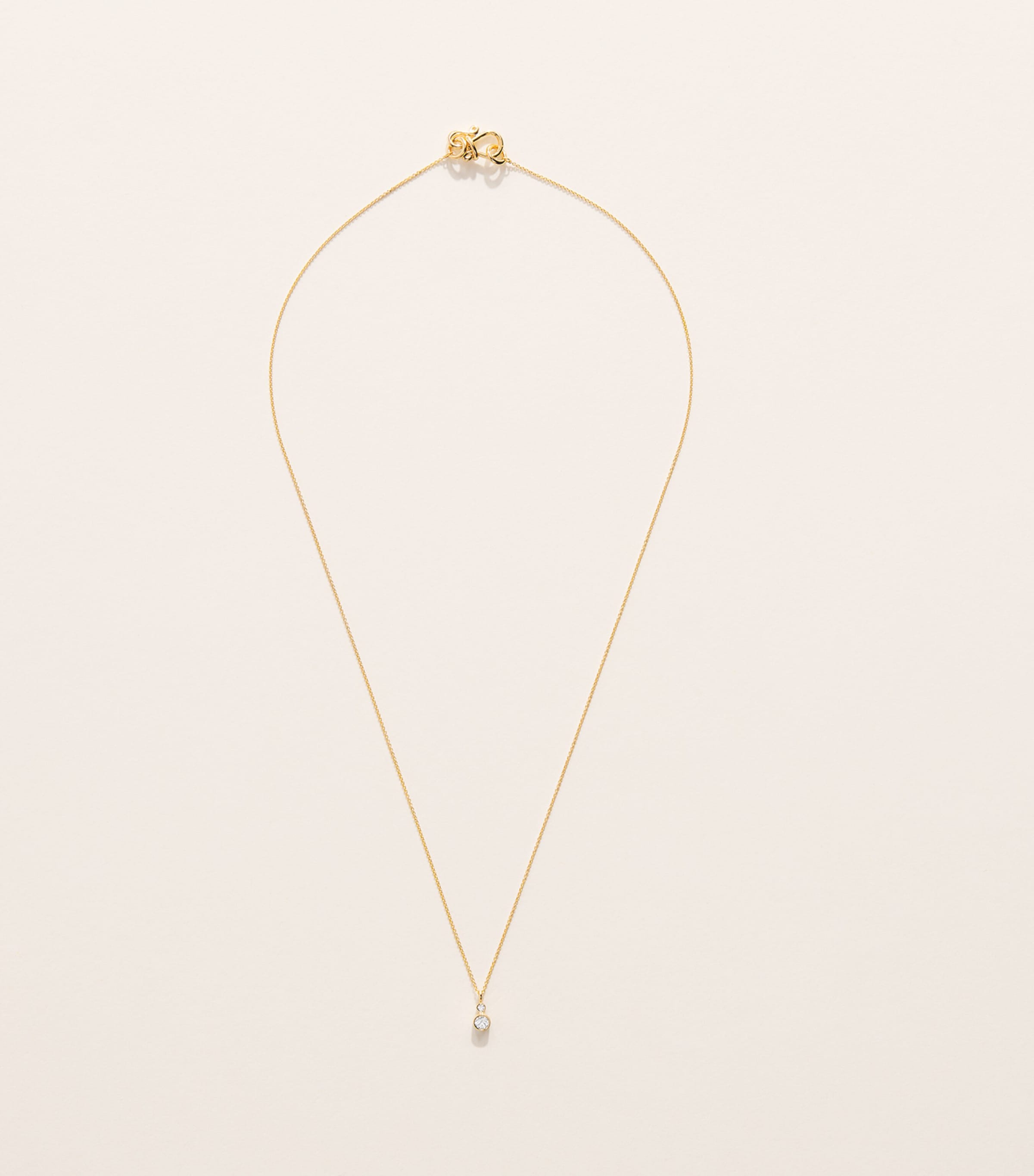 Sophie Bille Brahe Yellow Gold and Diamond Lou Simple Necklace Yellow Gold Image 3