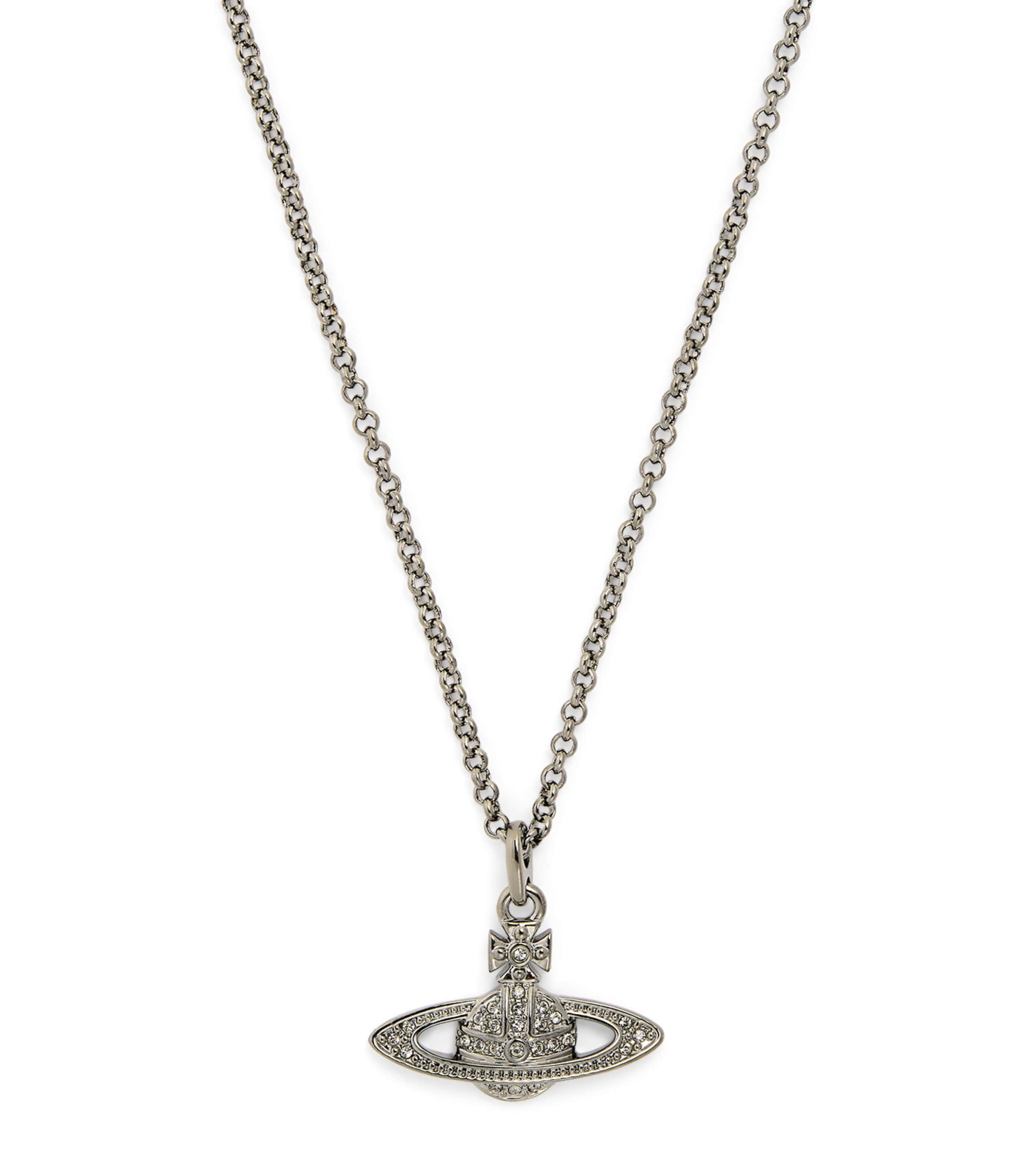 Vivienne Westwood Mini Embellished Bas Relief Necklace In Black