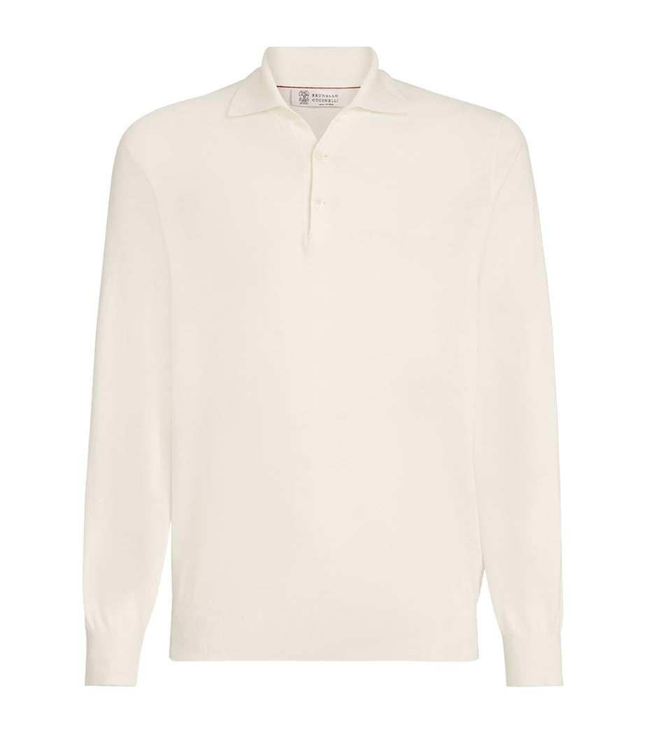 Brunello Cucinelli Mens Cotton Polo Sweater Image 1