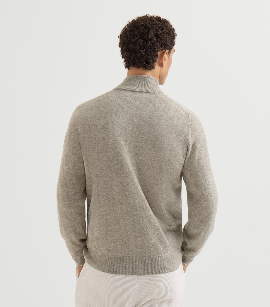 Brunello Cucinelli Mens Cashmere Zip-Up Cardigan Image 5