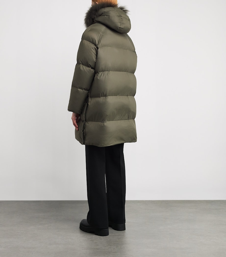 Down Fox Fur-Trim Puffer Jacket A8077 Image 3