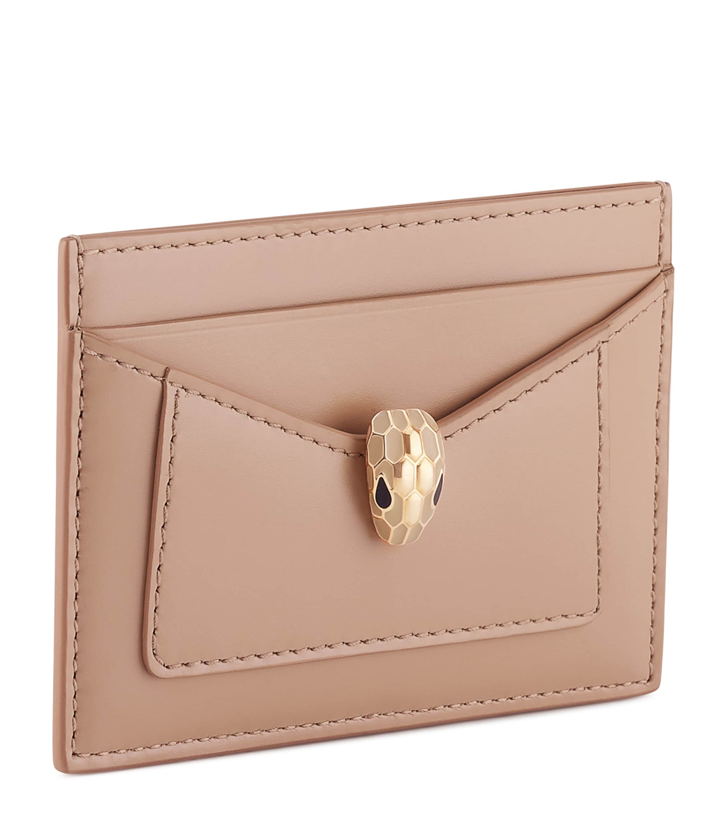 Leather Serpenti Forever Card Holder BEIGE MEDIUM Image 1