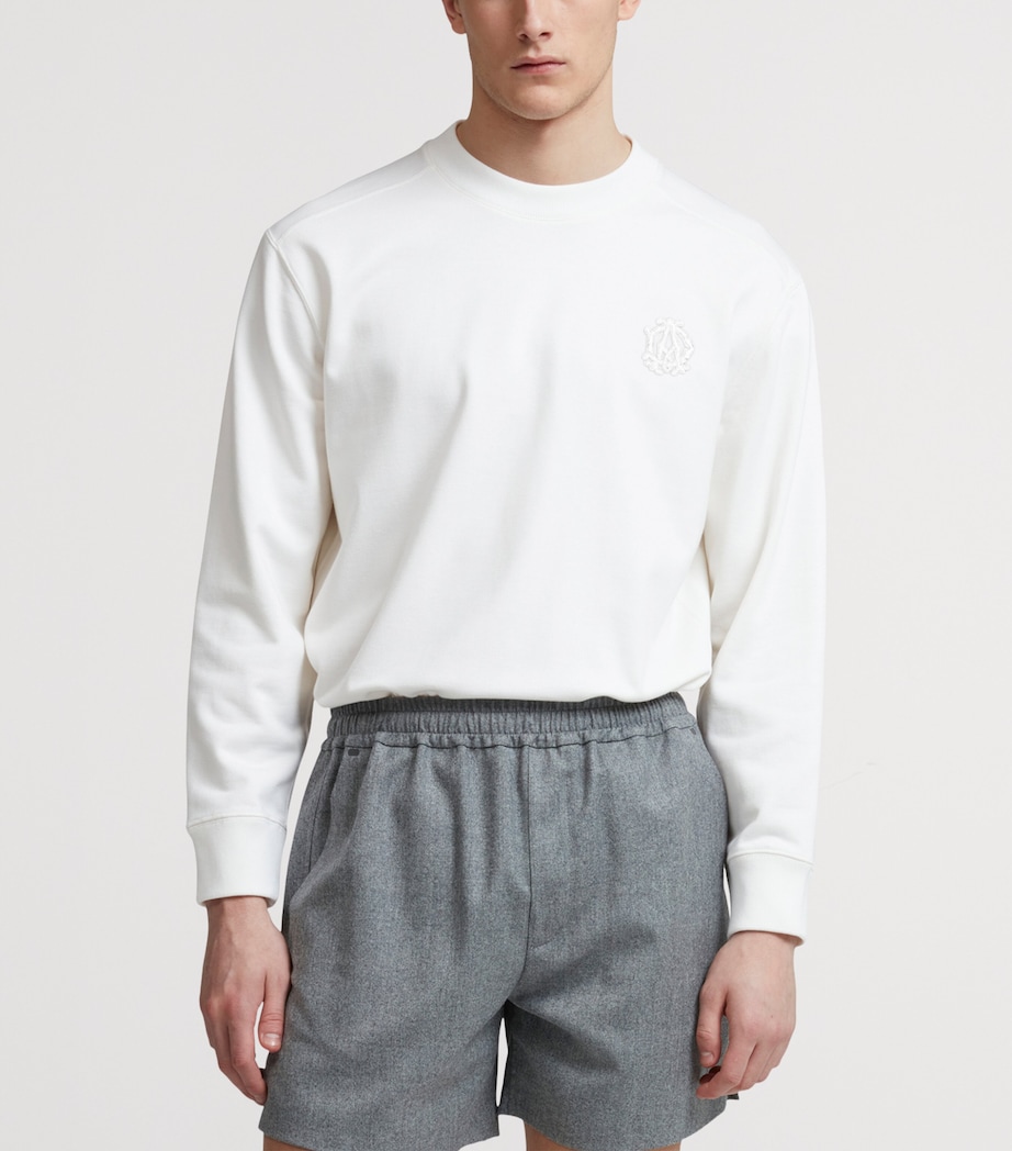 Cashmere-Cotton Logo Sweatshirt 127NATURAL WHITE Image 3