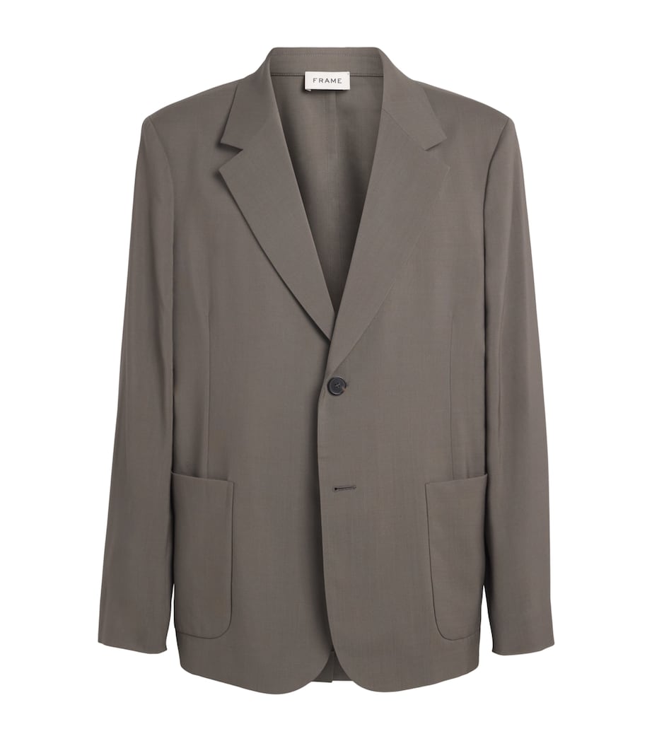 FRAME Mens Virgin Wool Unstructured Blazer Smoky Green Image 1