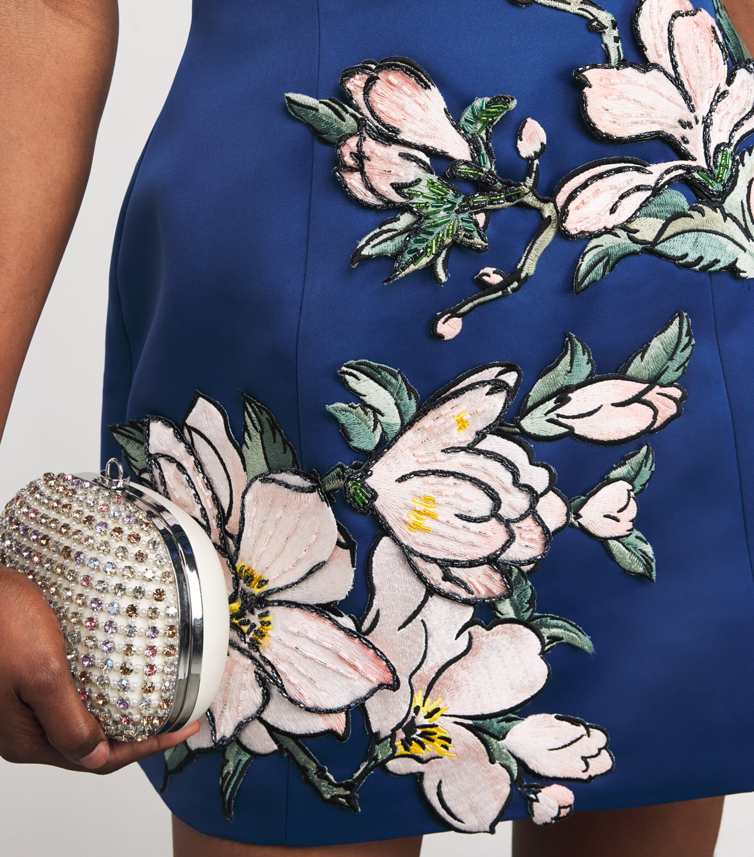 Floral Appliqué Zaria Mini Dress MIDNIGHT BLUE Image 4