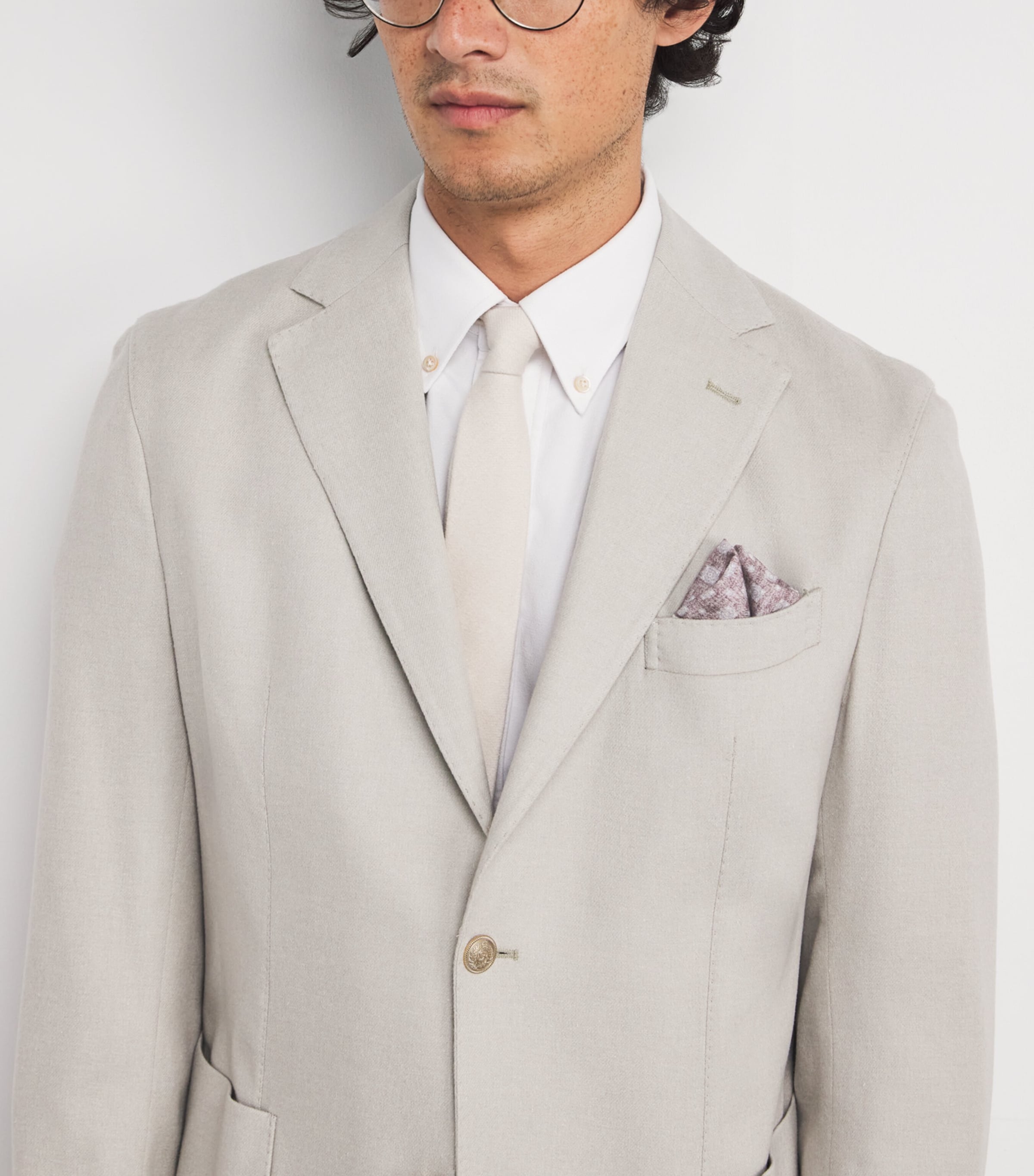 Cotton-Wool Printed Pocket Square MIRTILLO E SABBIA Image 3