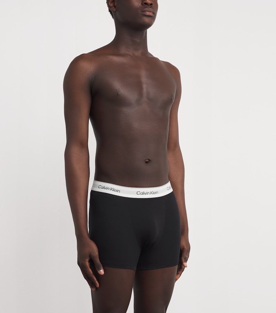 Stretch-Cotton Relaxed Trunks (Pack of 3) 3VNBLACK W/ TAHITI Image 2