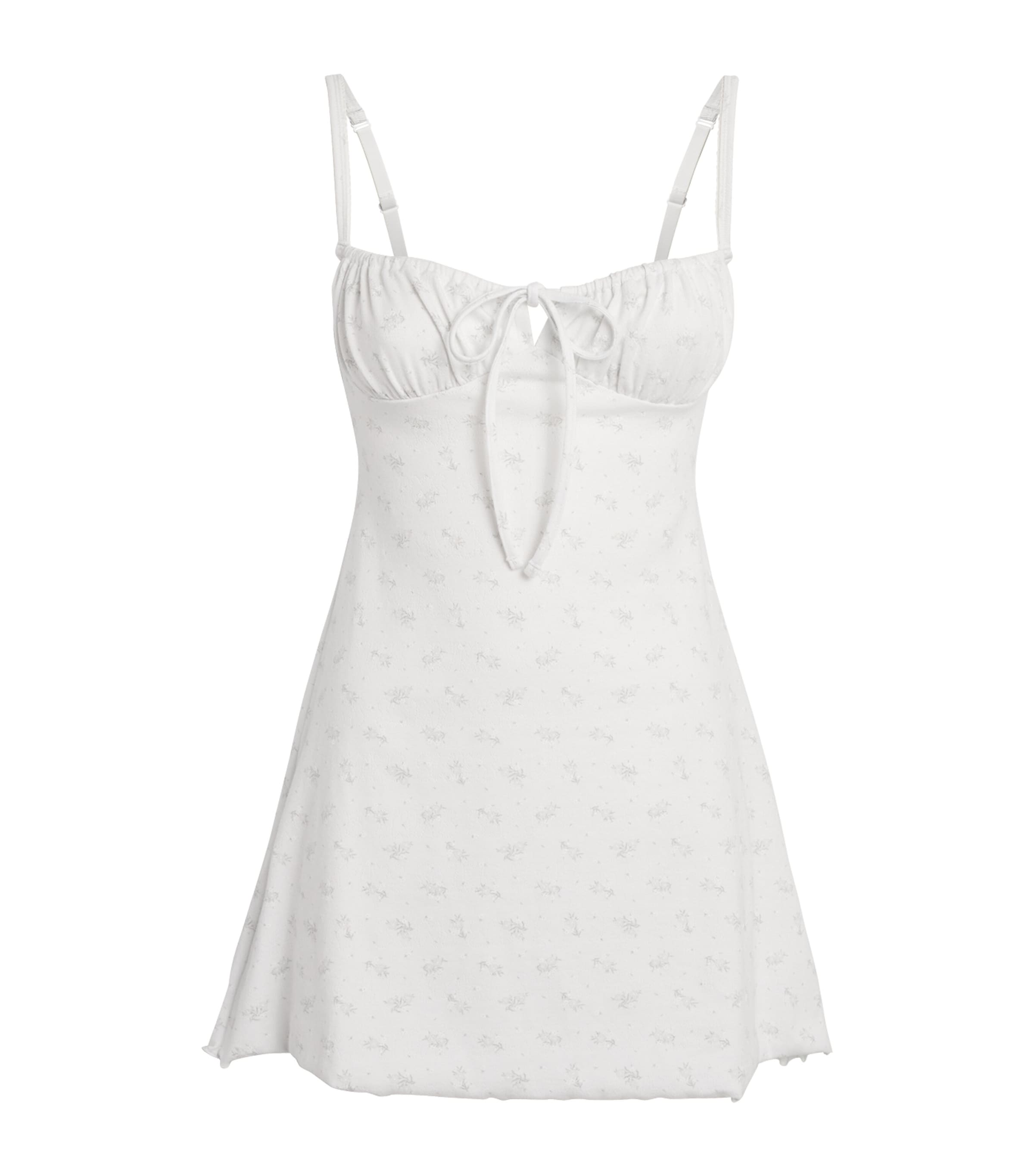 Skims Stretch Cotton Pointelle Nightgown In White