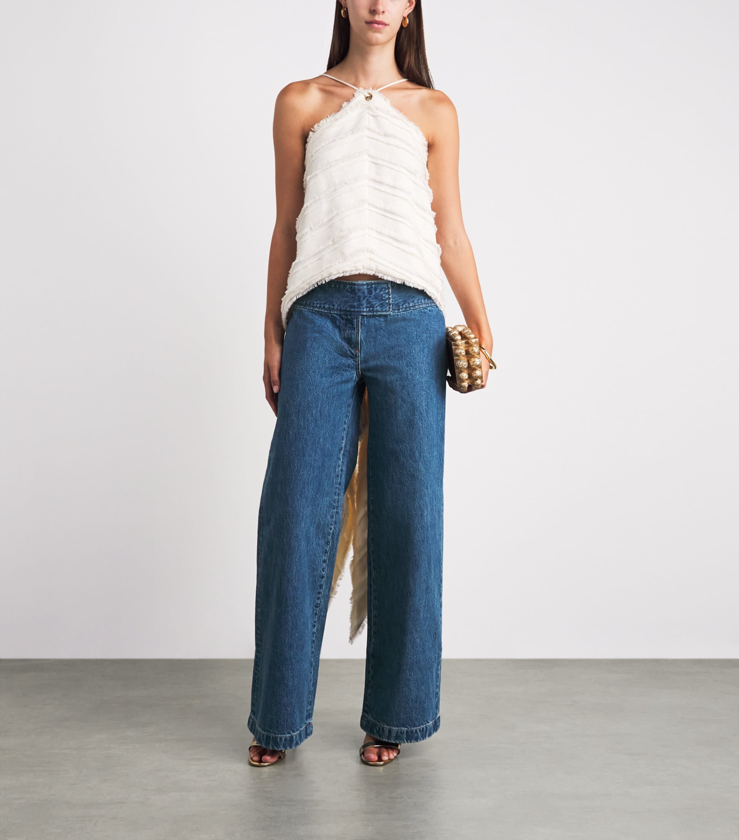 Cult Gaia Womens Yael Wide Jeans Wsh Blue Image 2
