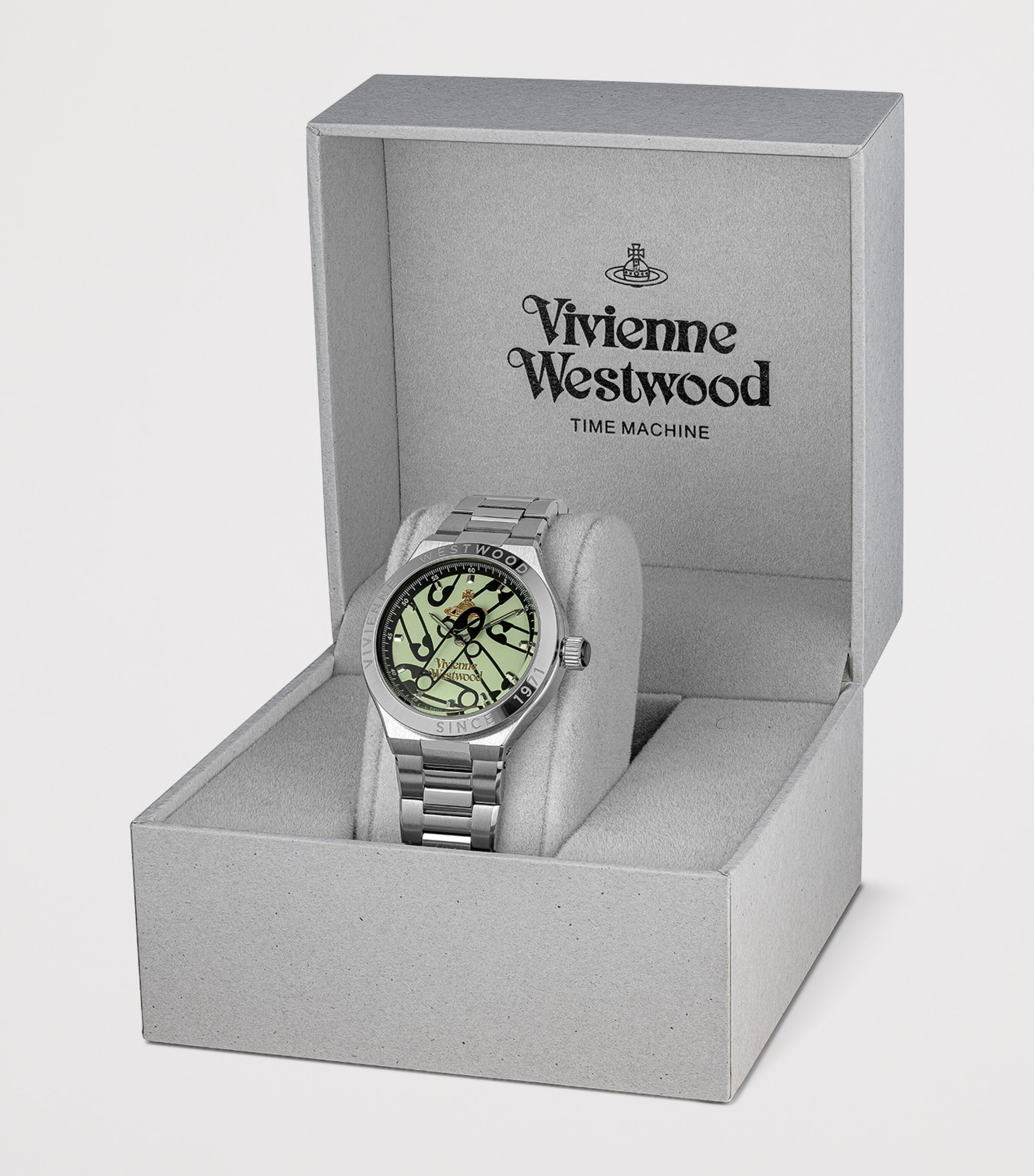 Vivienne Westwood Stainless Steel Berwick Watch 37mm Grn Slvr Image 6