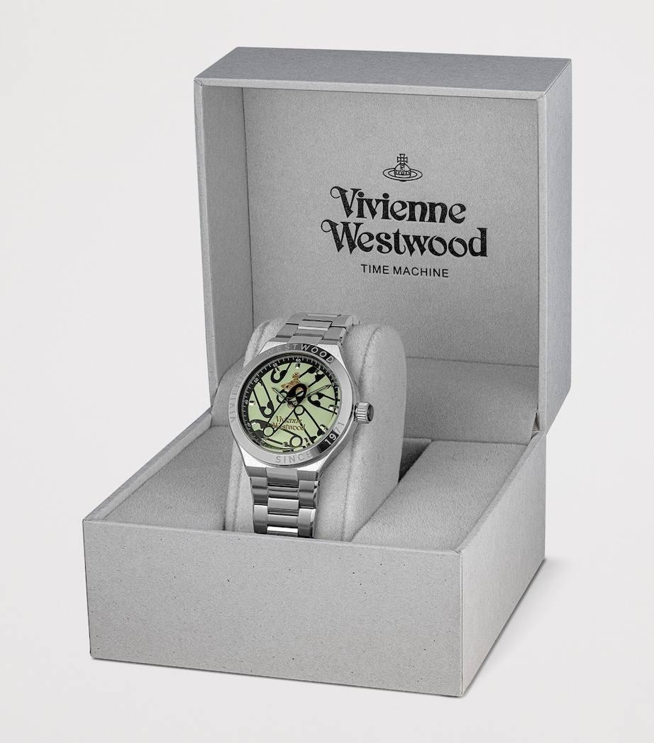 Vivienne Westwood Stainless Steel Berwick Watch 37mm Grn Slvr Image 6