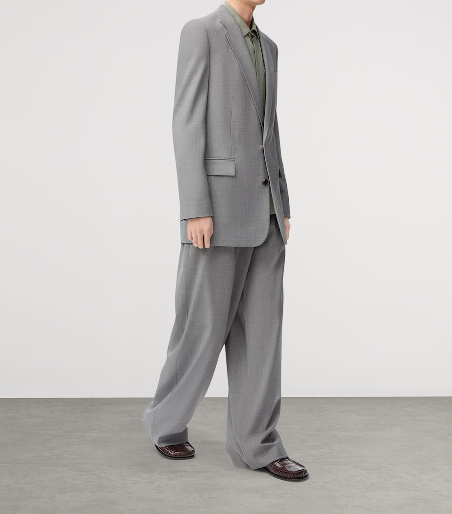 Wool-Blend Single-Breasted Blazer GREY Image 2