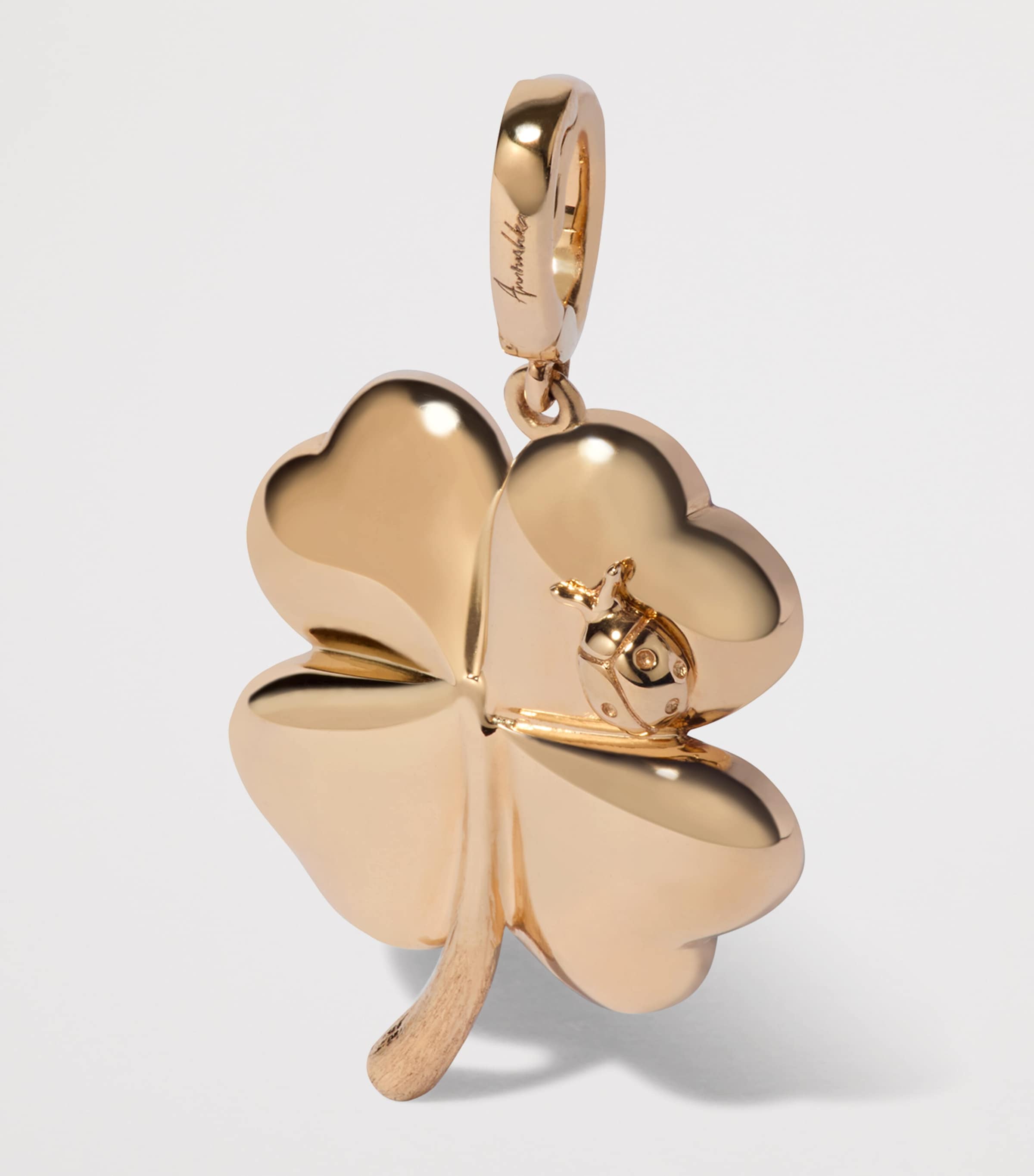 Yellow Gold and Diamond Mythology Clover Charm Pendant YELLOW GOLD Image 3