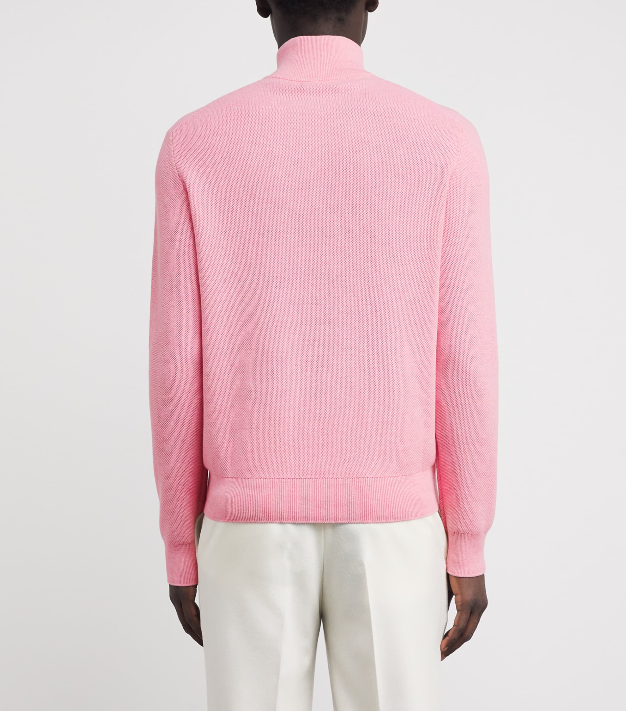 Cotton Half-Zip Sweater CRNTION PINK HEATHER Image 4