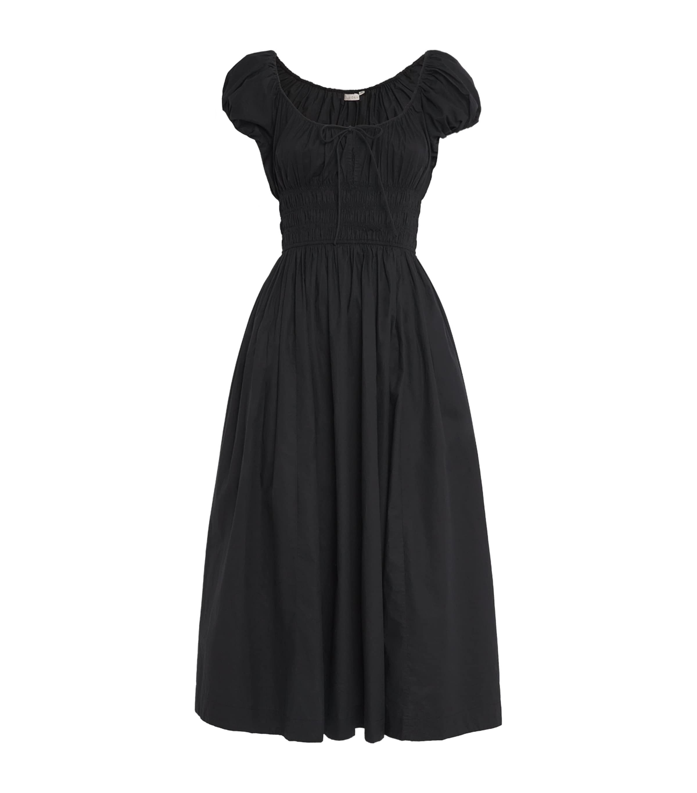 Doen Organic Cotton Quinn Midi Dress In Black