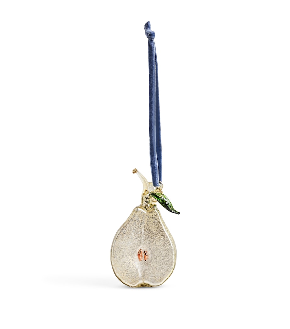 Harrods Glass Half Pear Tree Decoration Gold Image 1