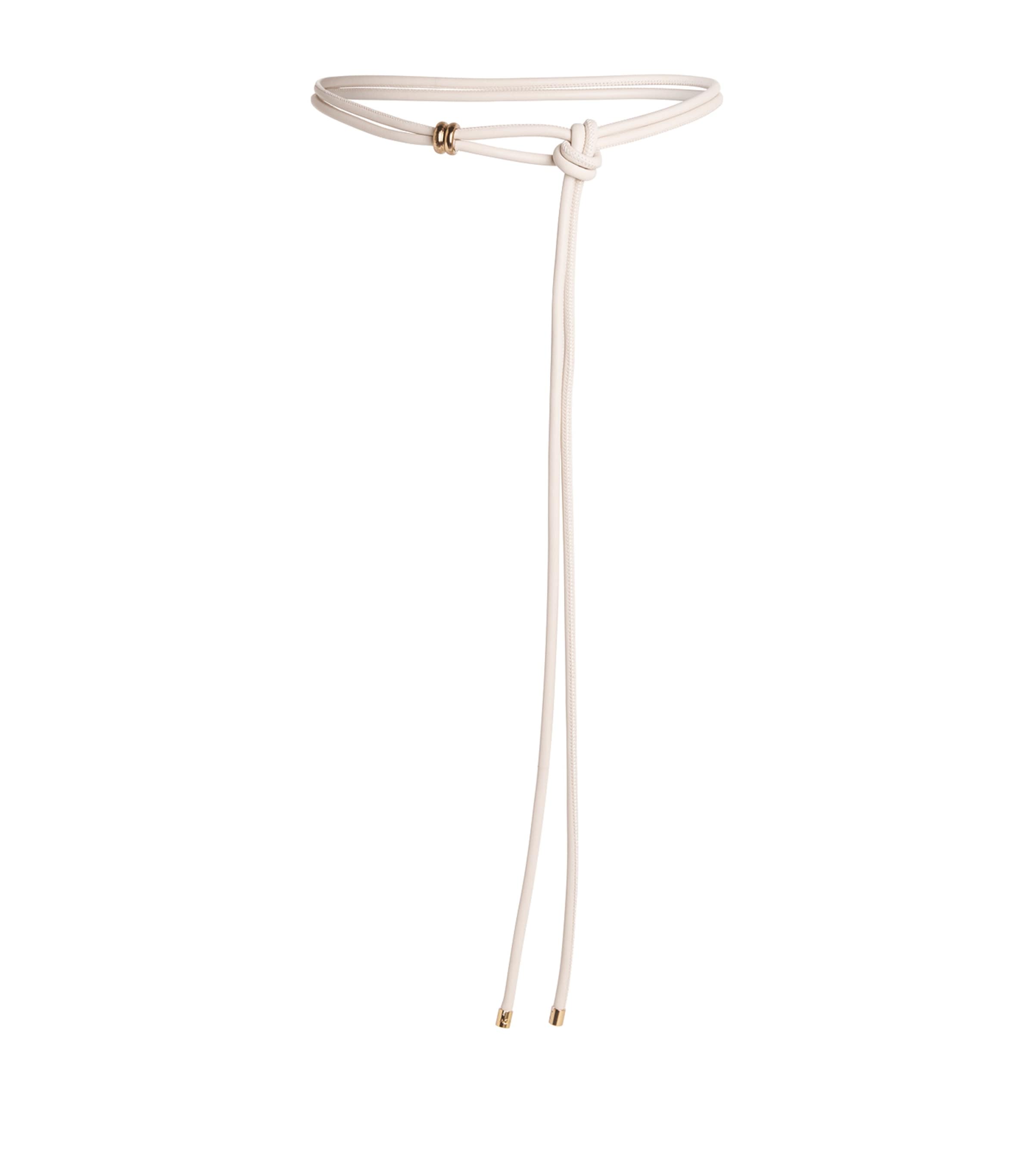 Agnona Nappa Leather Rope Belt Light Grey Stone Image 1