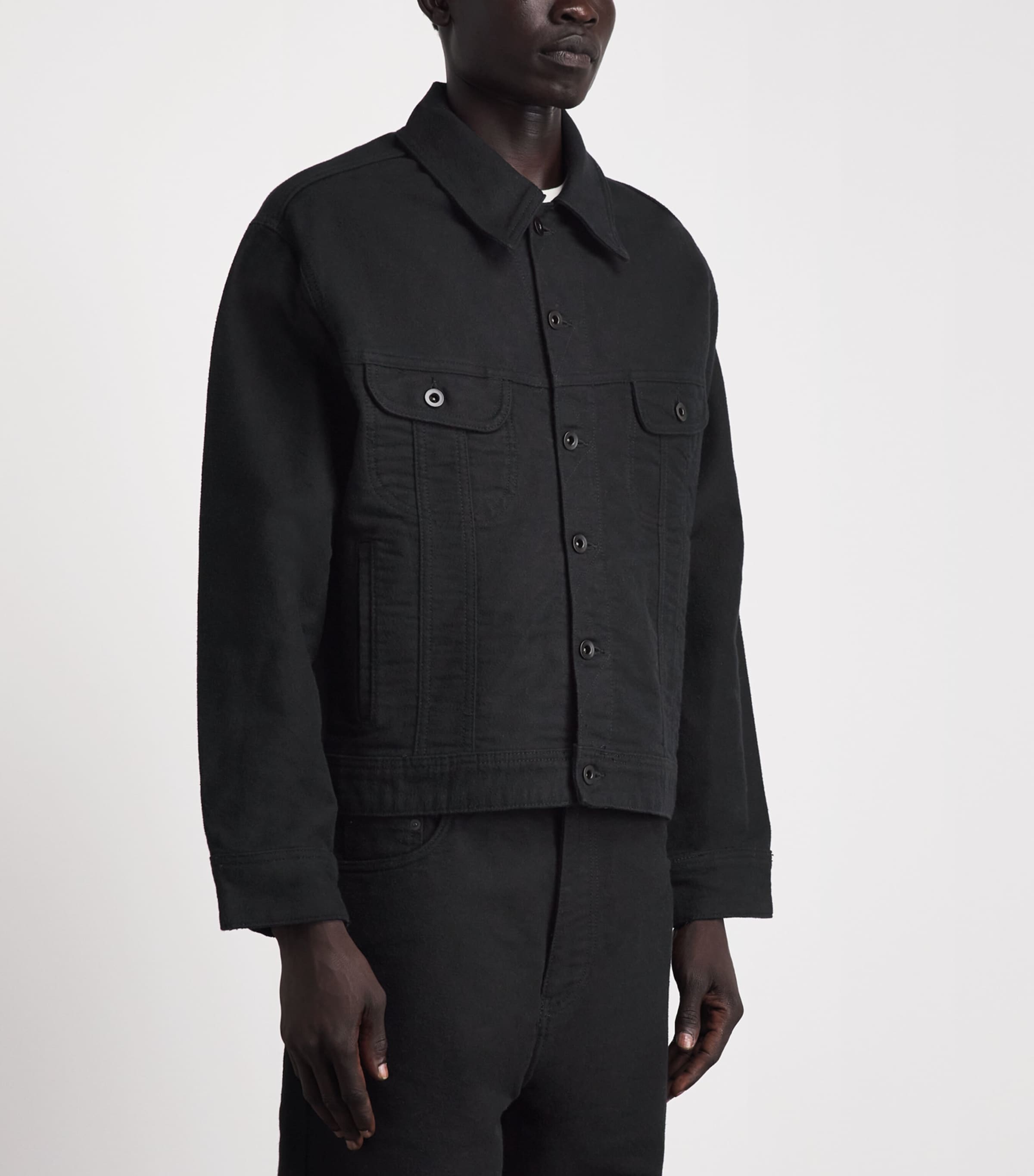 Studio Nicholson Mens Moleskin Derby Jacket Black Image 4