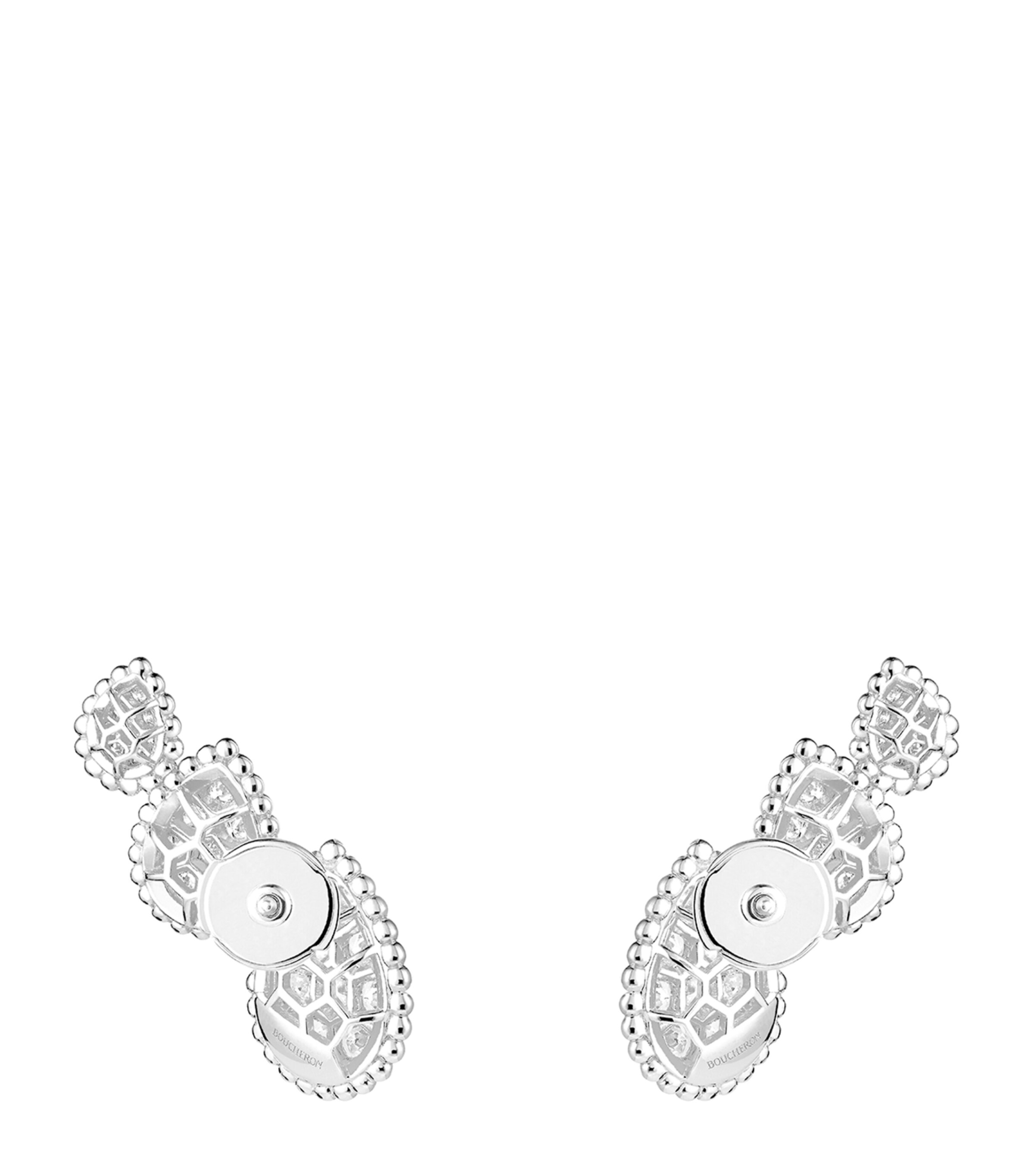 White Gold and Diamond Serpent Bohème Three Motifs Earrings WHITE Image 3
