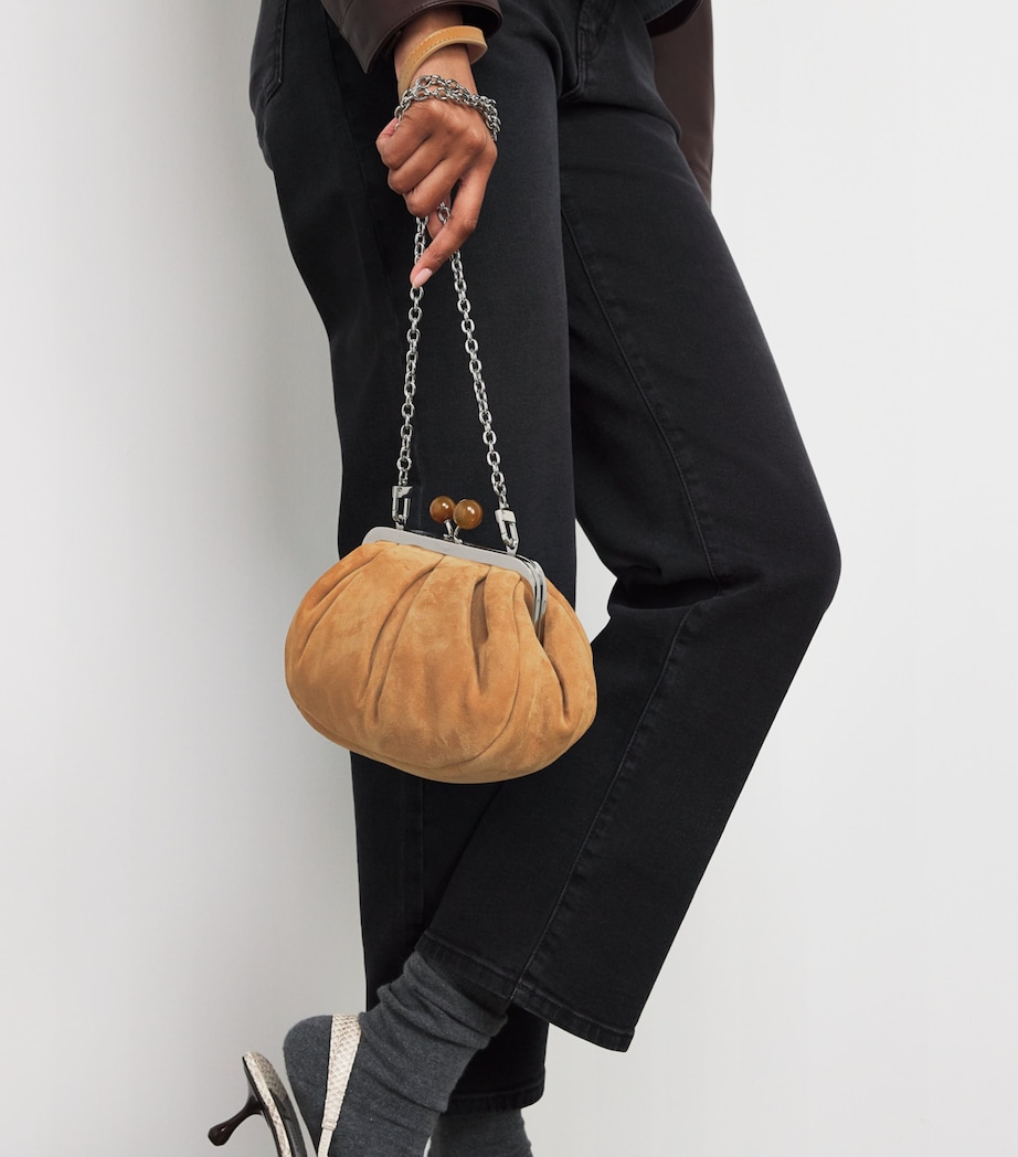 Small Suede Pasticcino Clutch Bag BROWN Image 2