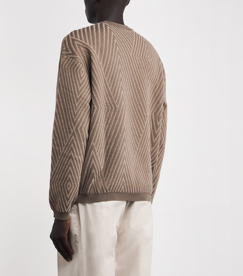 Virgin Wool-Blend Jacquard Sweater F6125 Image 4