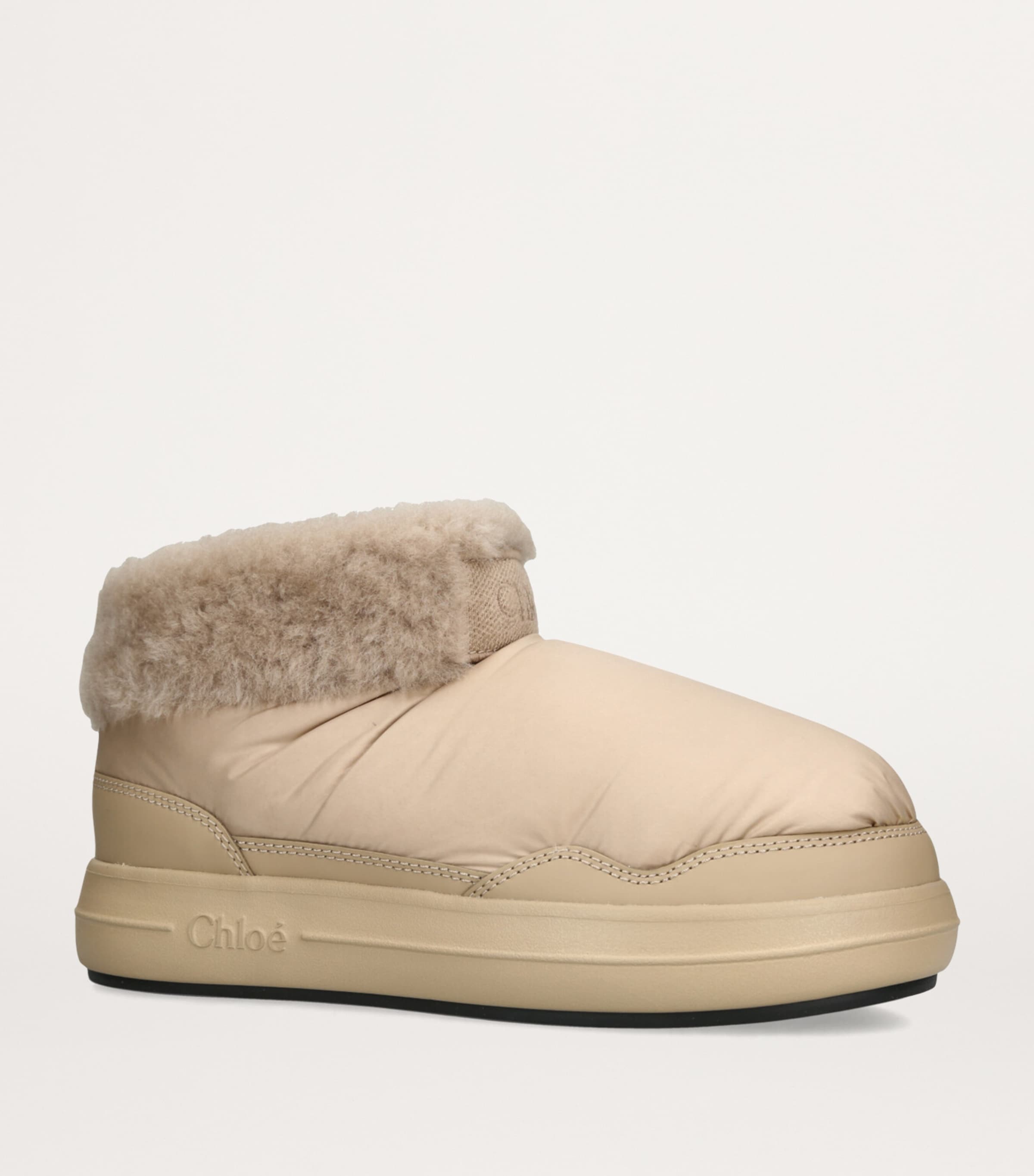 Nylon Shearling-Lined Polar Ankle Boots BEIGE Image 3