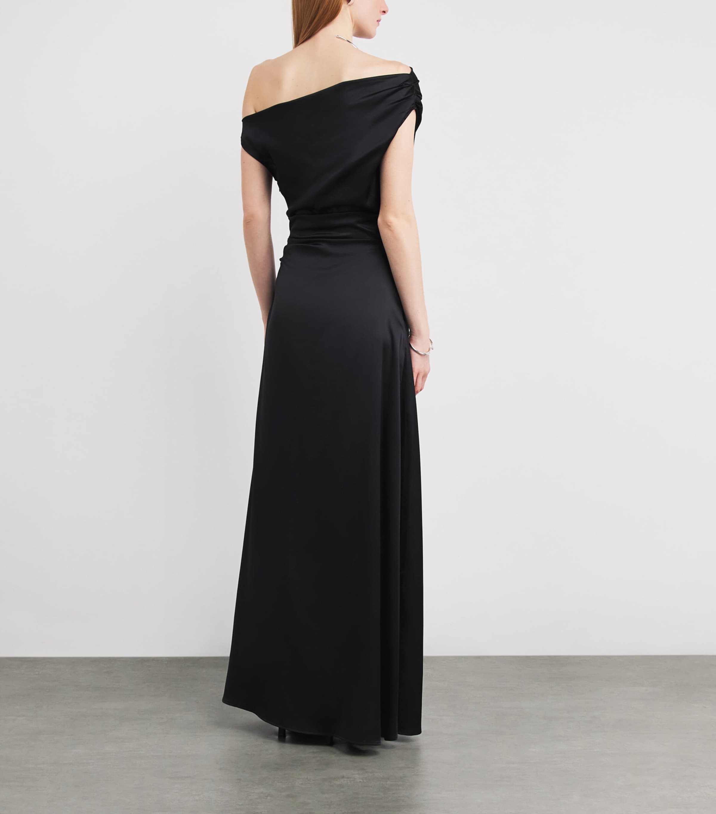 Silk-Blend Phare Maxi Dress BLACK Image 3