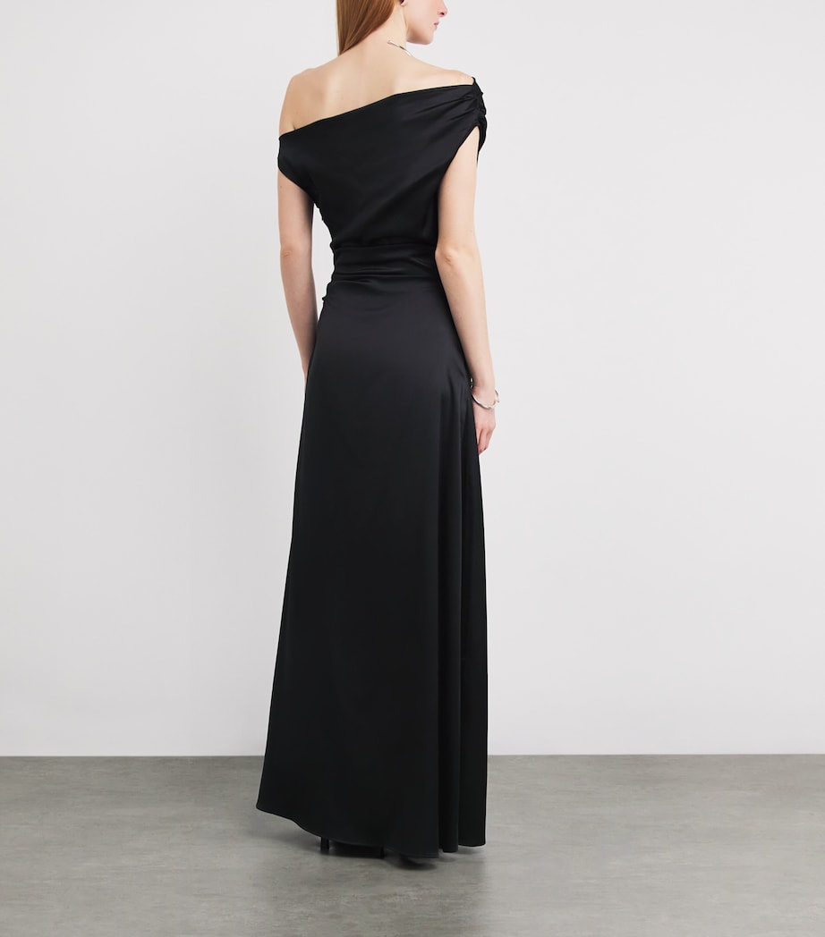 Silk-Blend Phare Maxi Dress BLACK Image 3