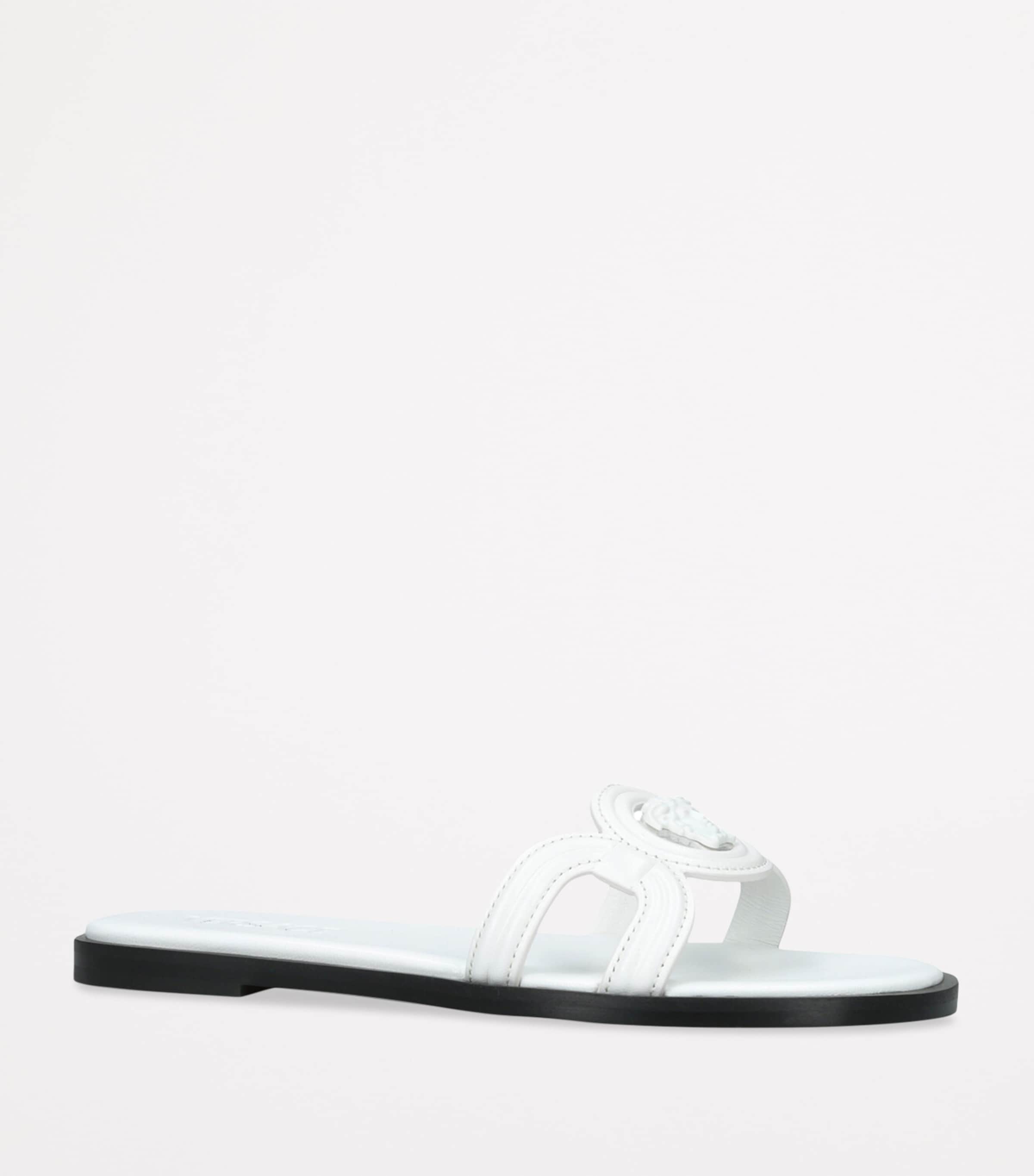 Versace Leather Medusa Slides White Image 3